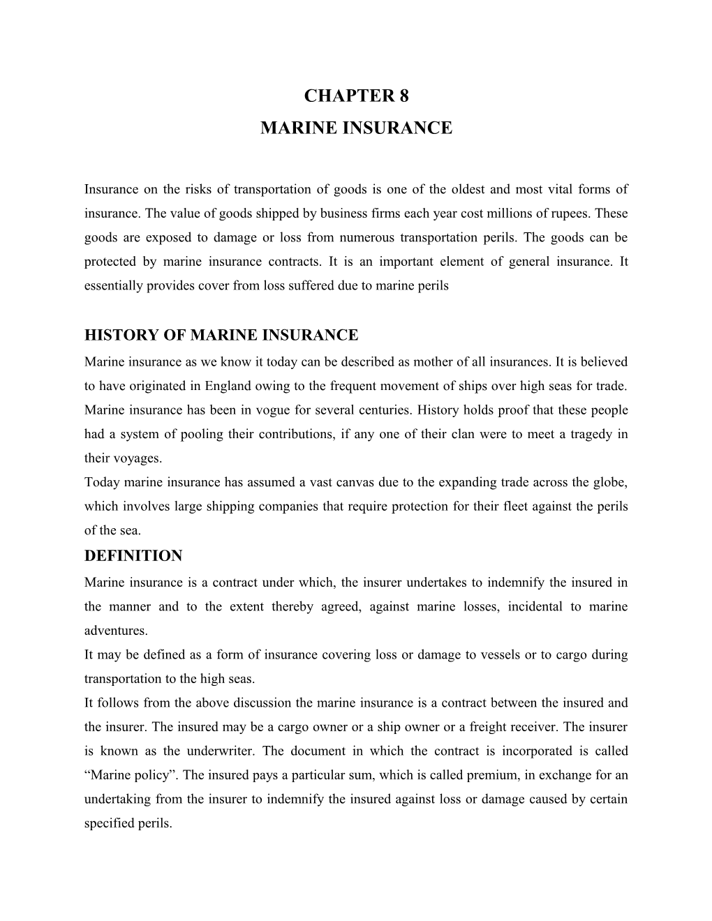 History of Marine Insurance