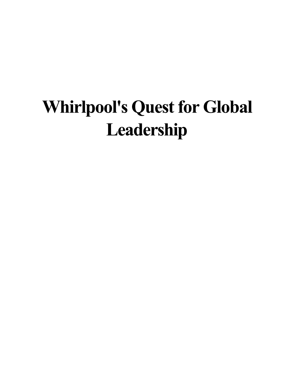Whirlpool's Quest for Global