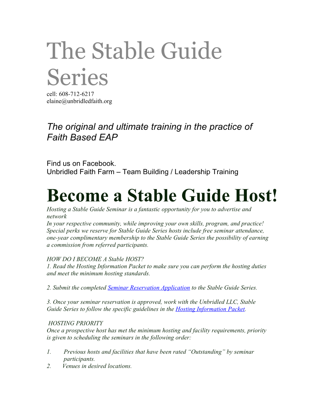 The Stable Guide Series