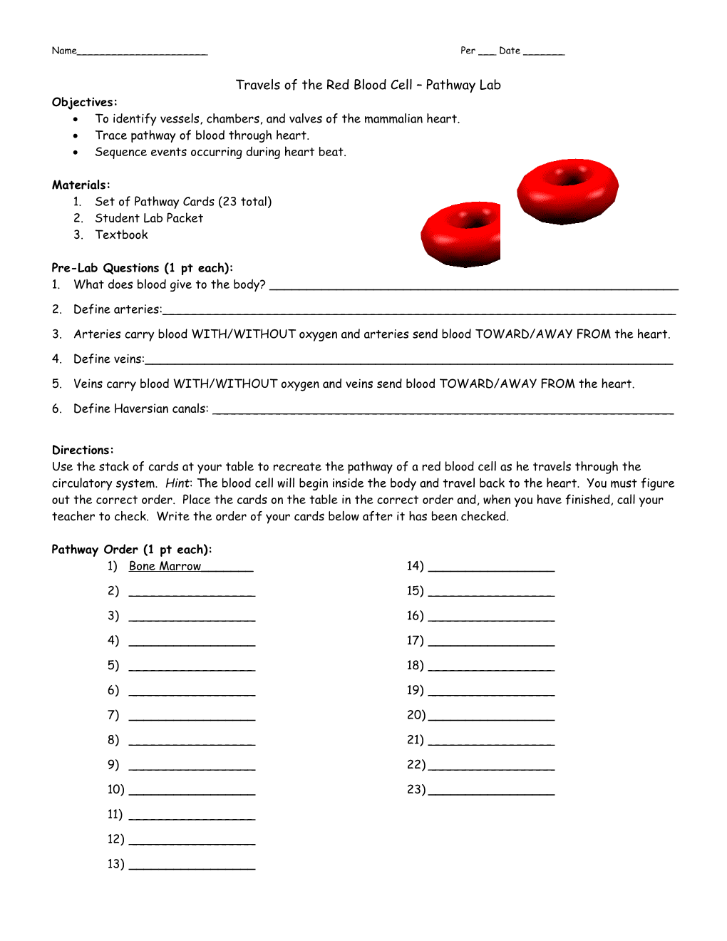 Directions: Complete the Prelab Activities Below to Prepare