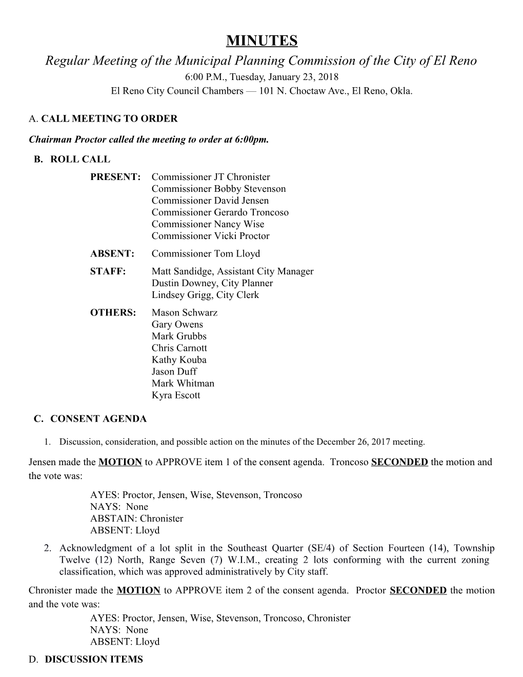 MPC Regular Meeting Minutes