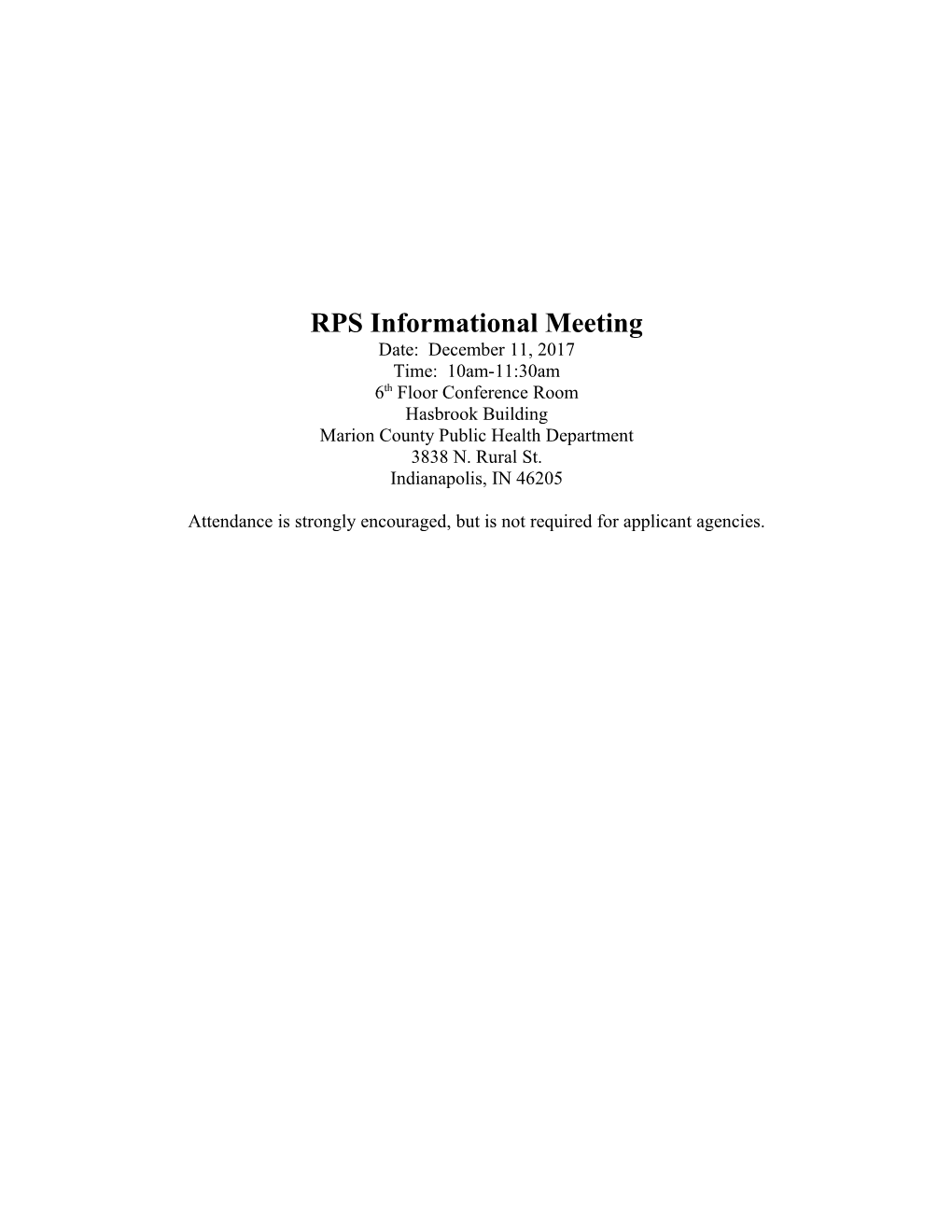 RPS Informational Meeting