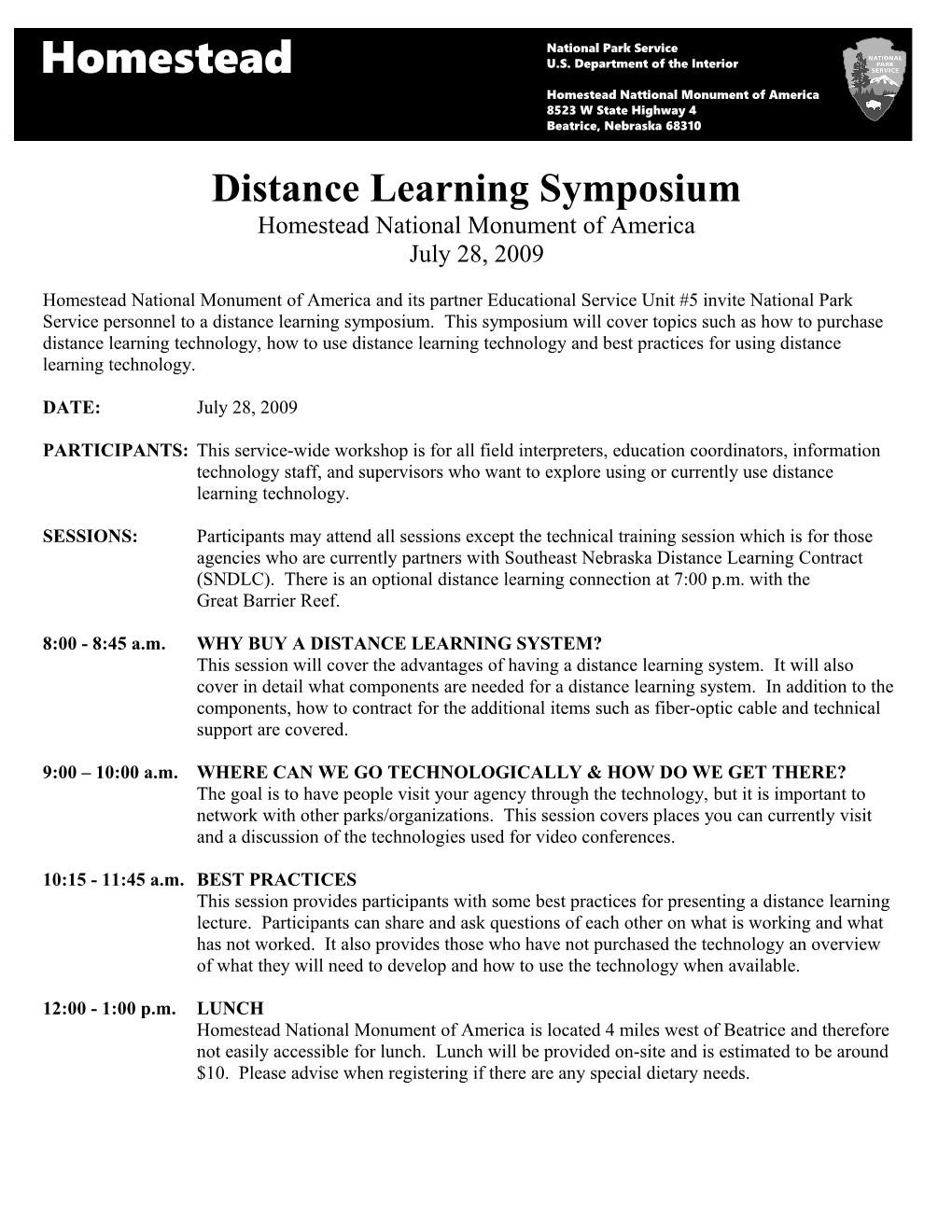 Distance Learning Symposium