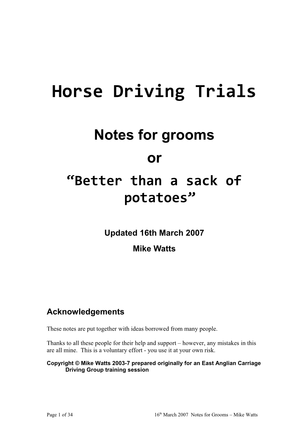 Horse Driving Trials