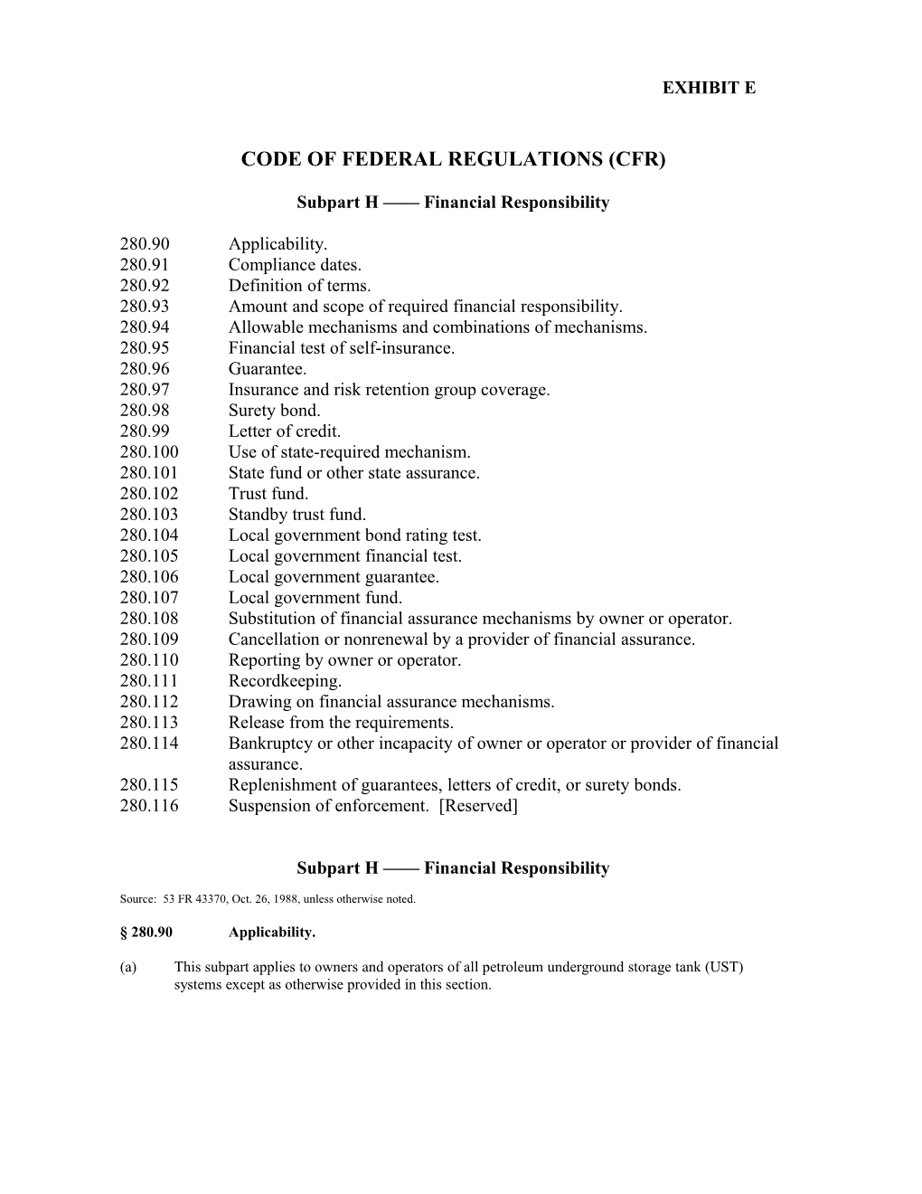 Code of Federal Regulations (Cfr)