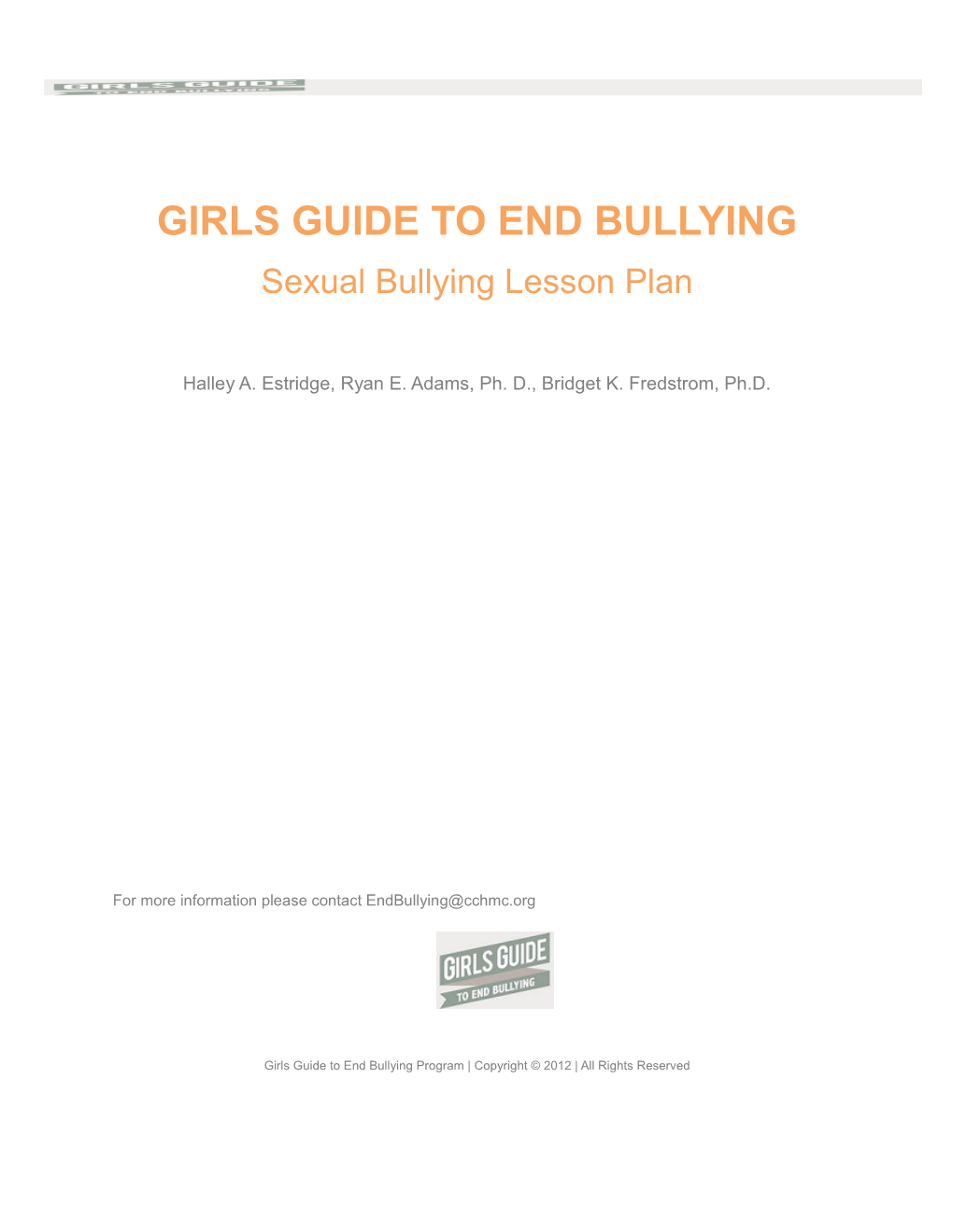 Girls Guide to End Bullying
