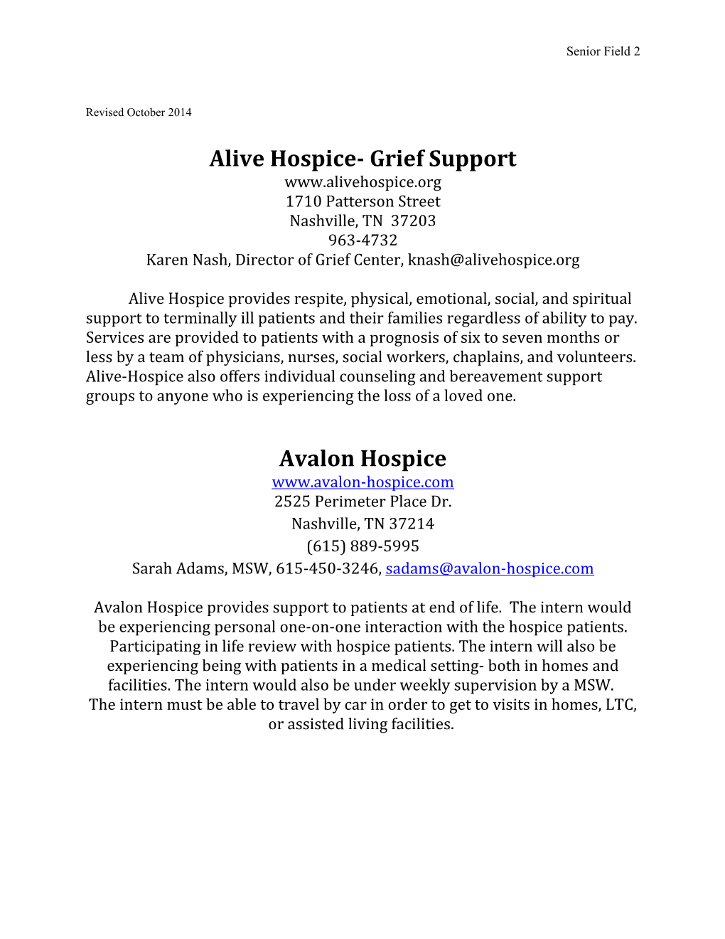 Alive Hospice- Grief Support
