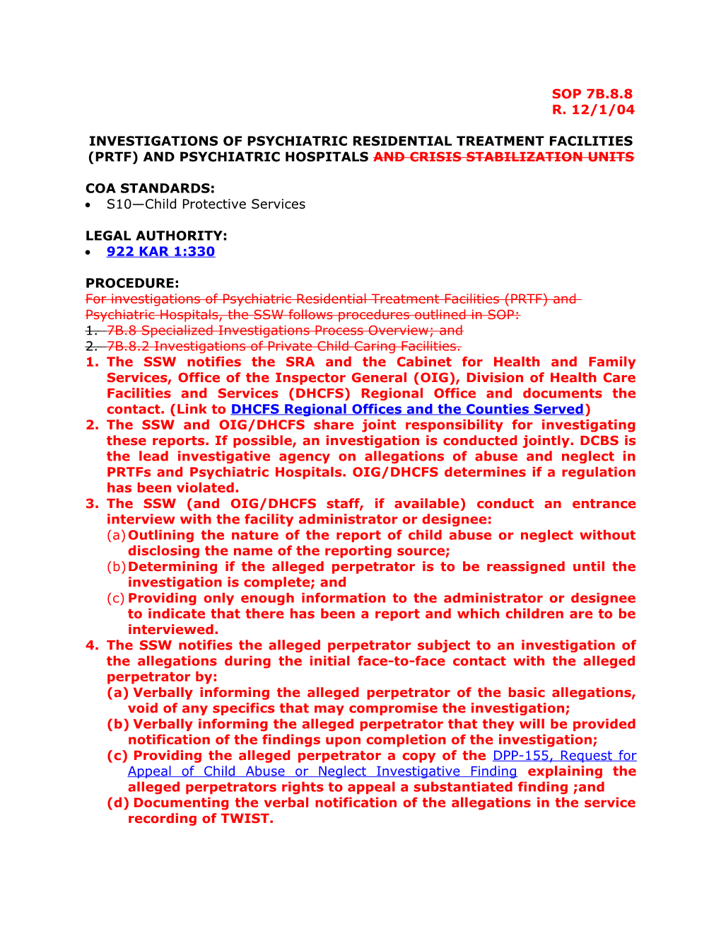 Investigations of Psychiatric Residential Treatment Facilities (Prtf) and Psychiatric