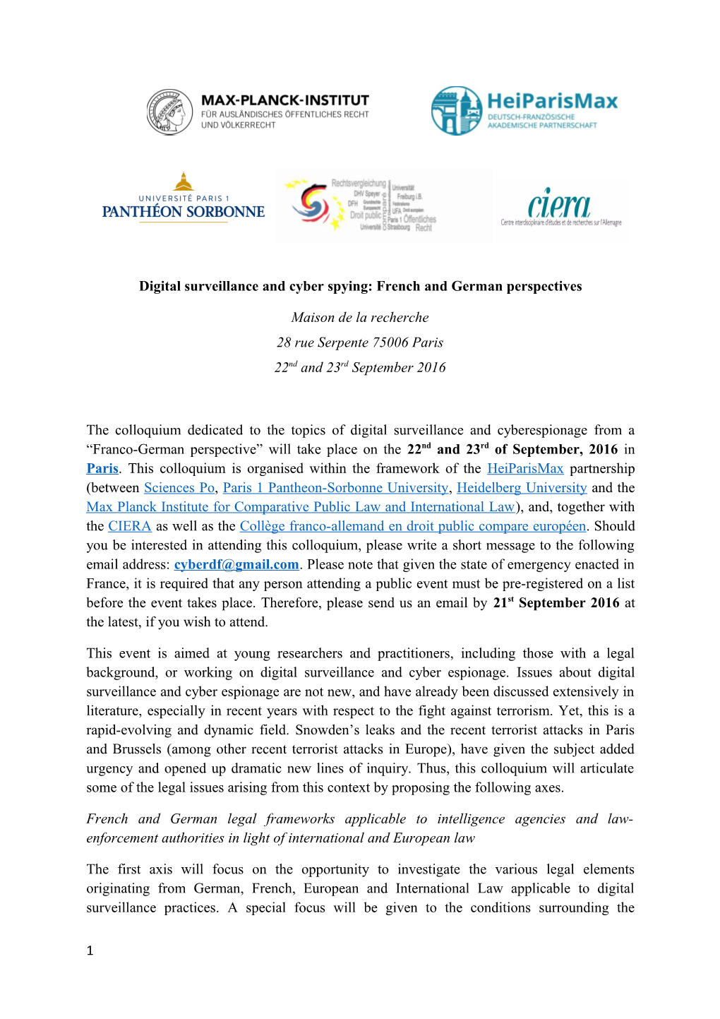 Digital Surveillance and Cyber Spying: Frenchand German Perspectives