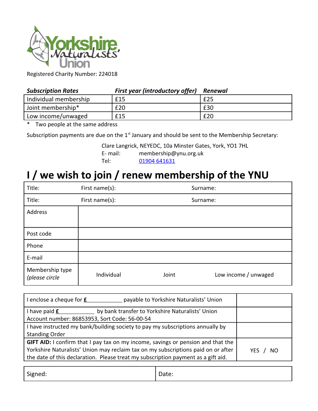 The Yorkshire Naturalist Union