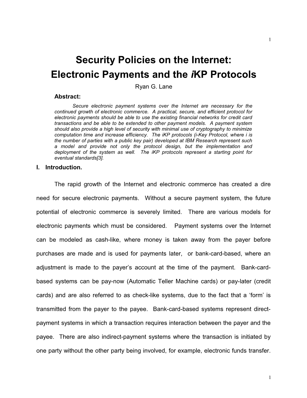 Security Policies on the Internet
