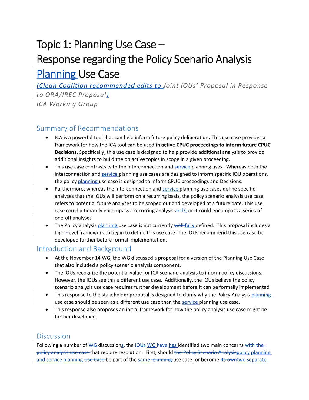 Clean Coalition Recommended Edits to Joint Ious Proposal in Response to ORA/IREC Proposal