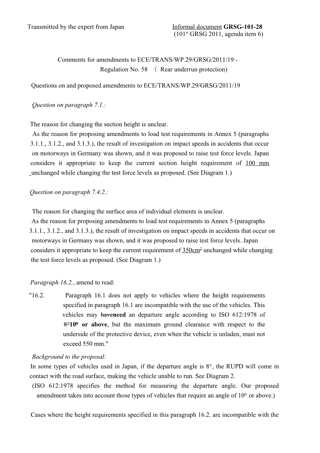 PROPOSED　CORRIGENDUM　to　REGURATION　No