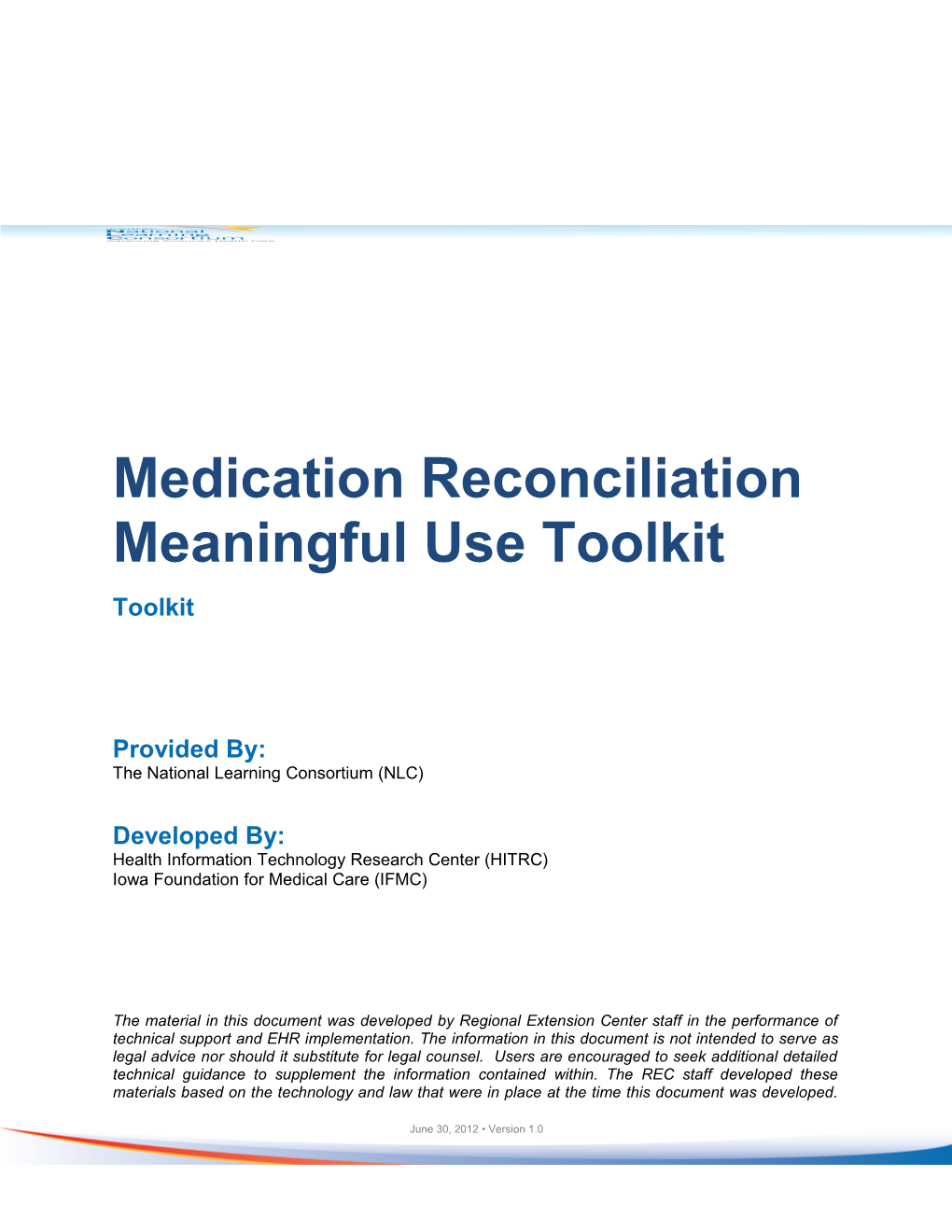 Medication Reconciliation Meaningful Use Toolkit