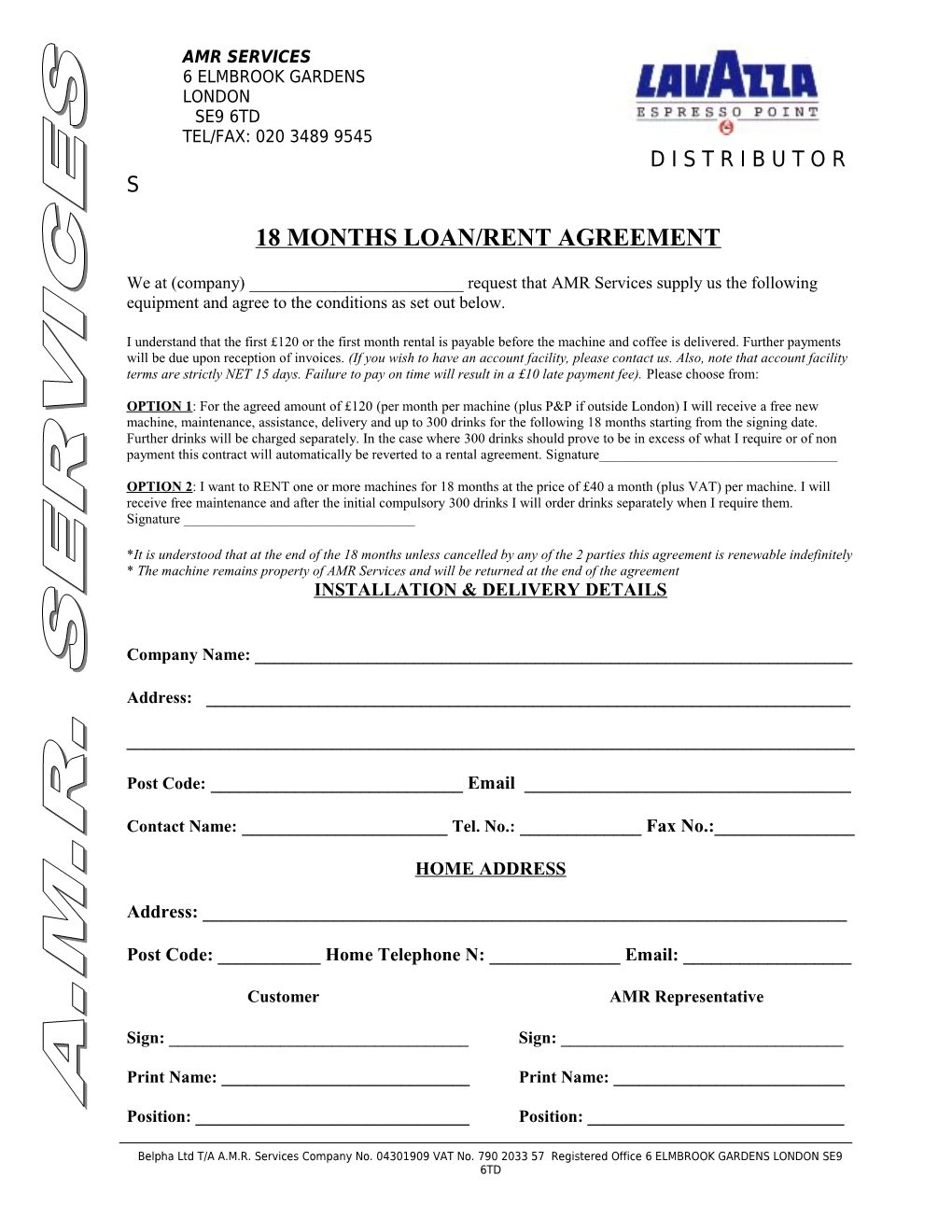 18 Monthsloan/Rent Agreement