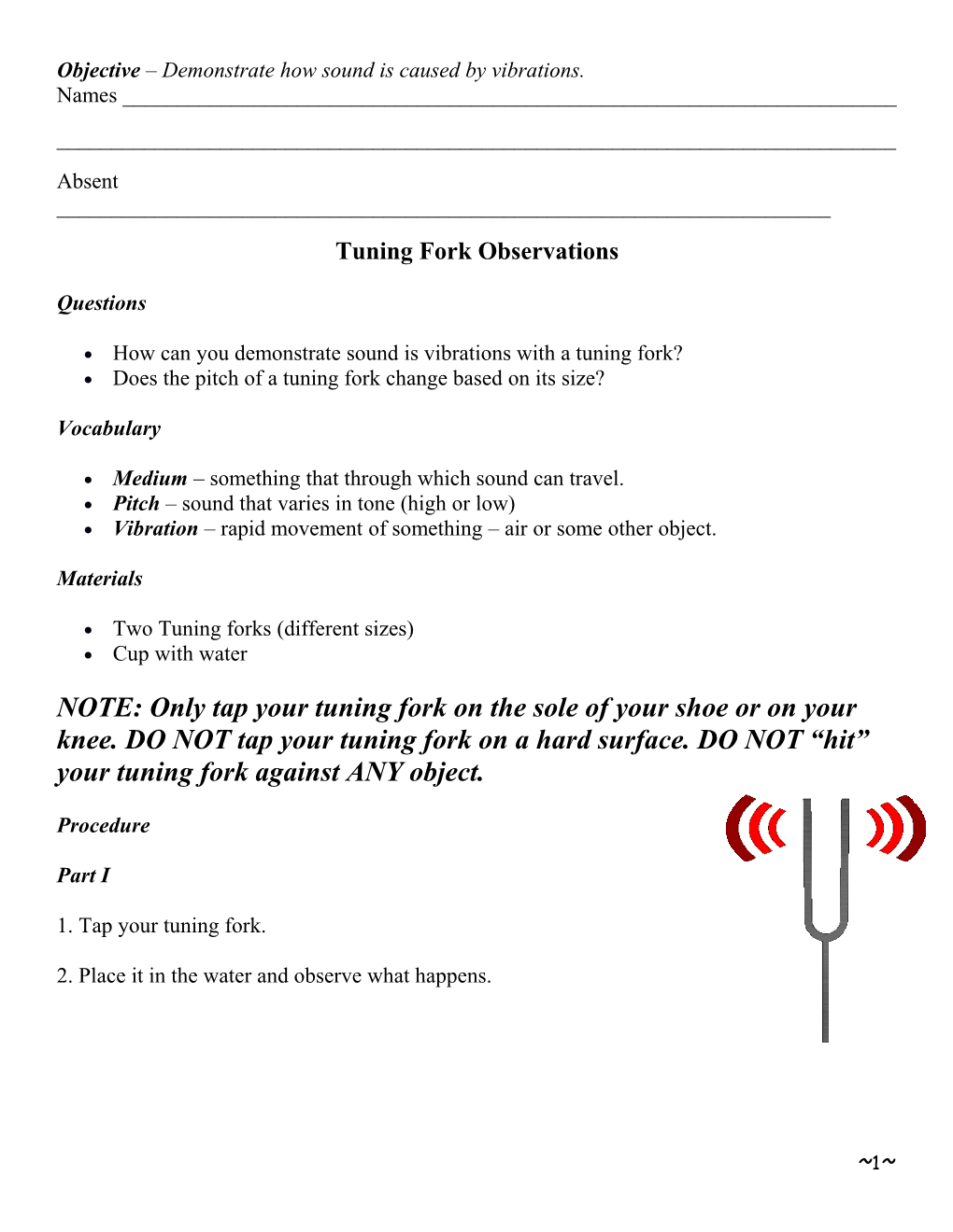 Objective Demonstrate How Sound Is Caused by Vibrations