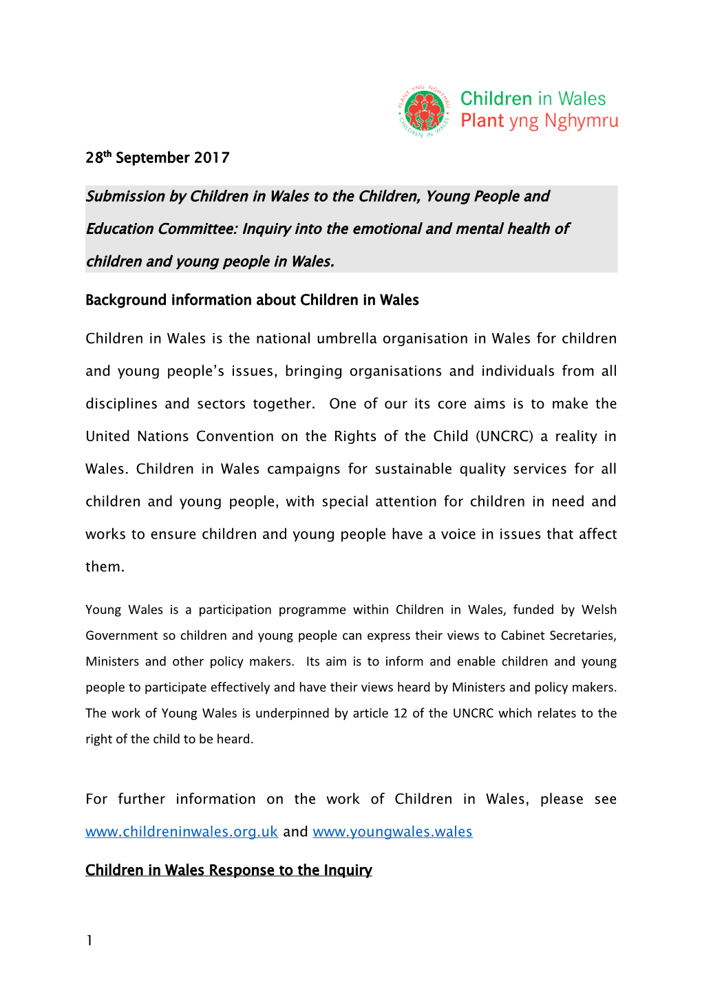 Background Information About Children in Wales