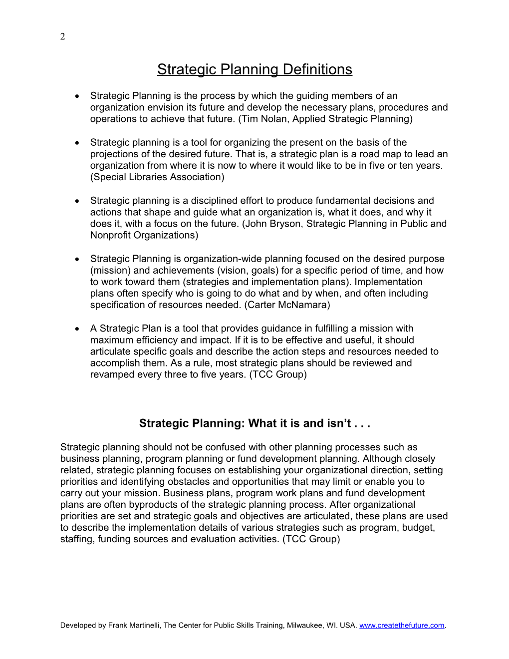Strategic Planning Definitions