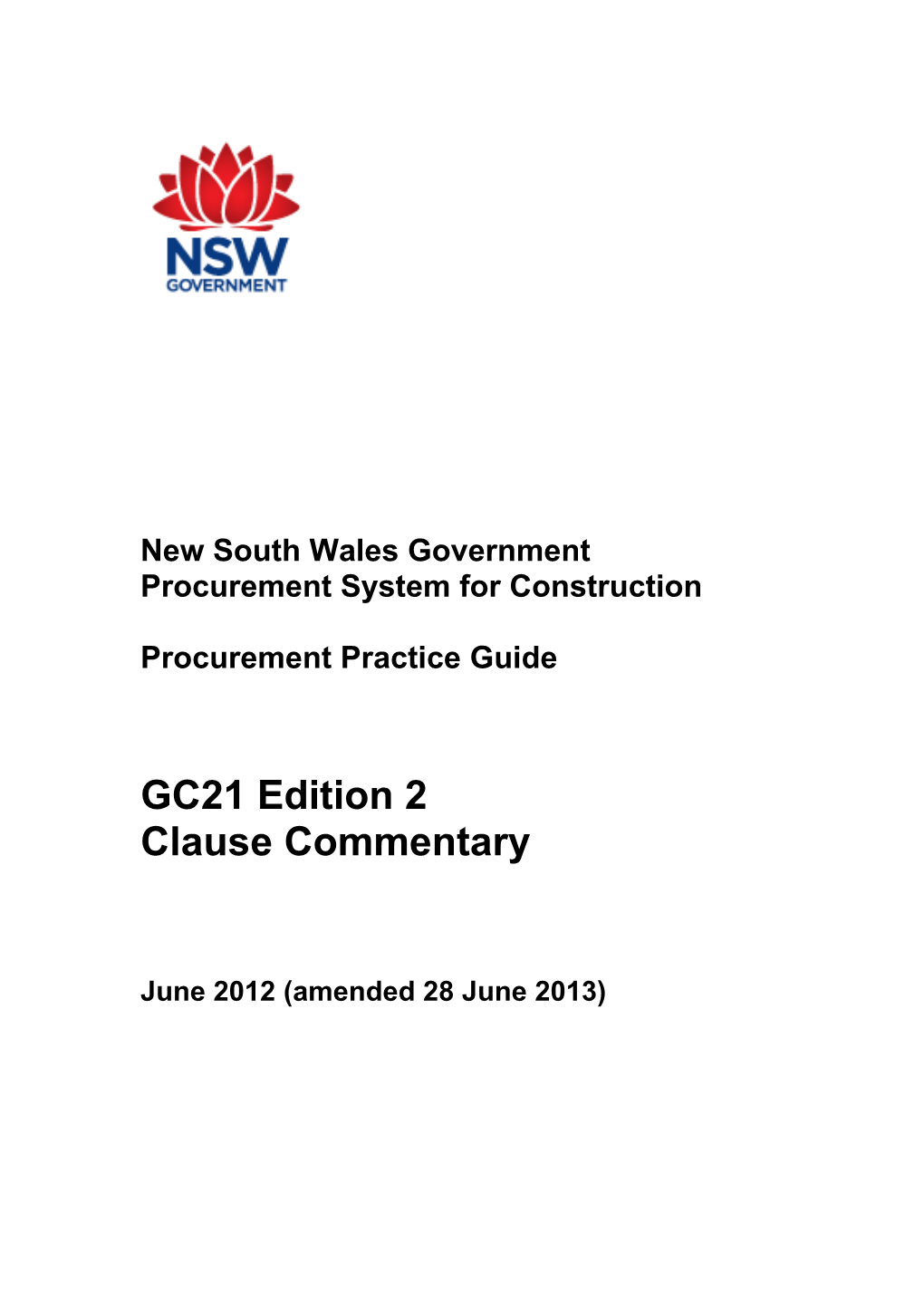 New South Wales Government Procurement System for Construction