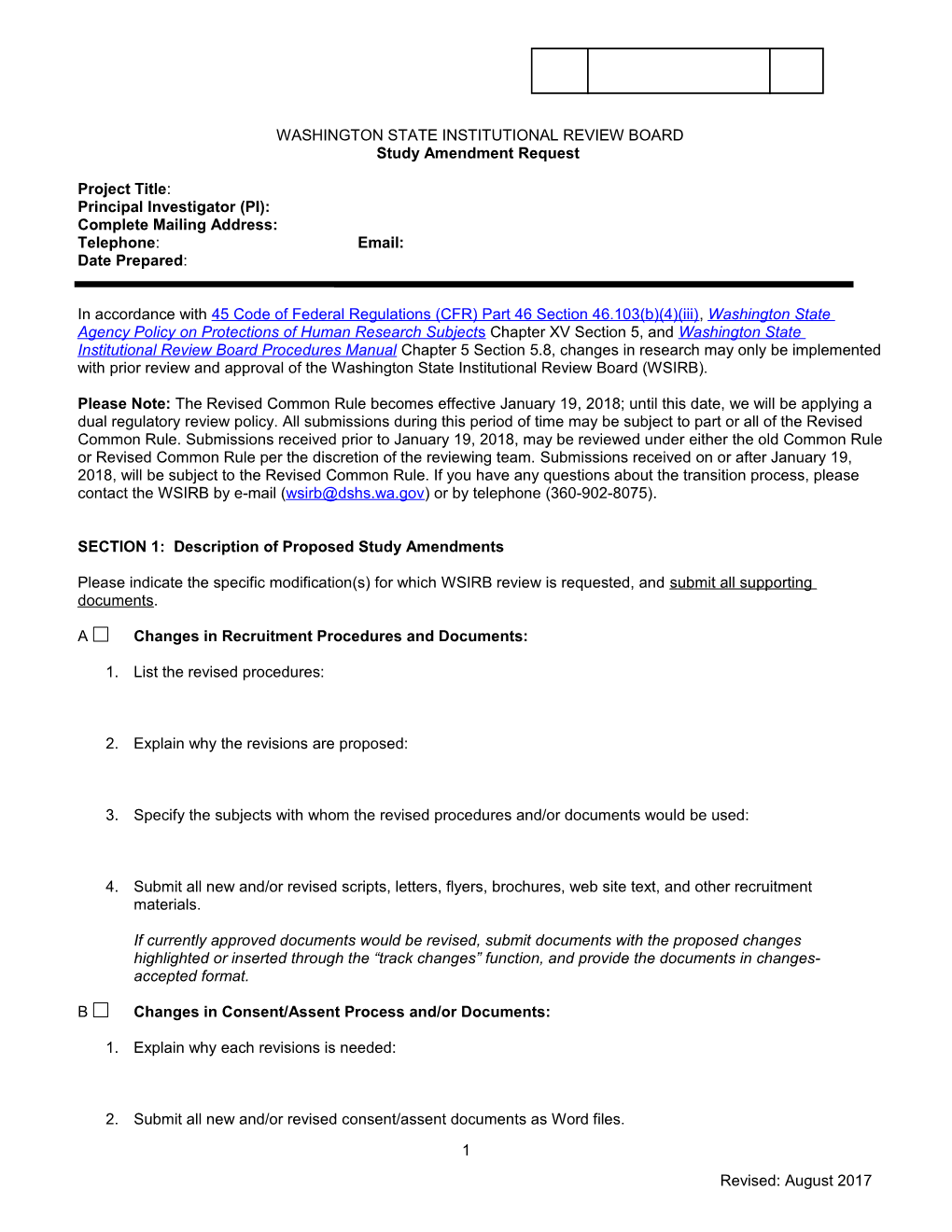 Washington State Institutional Review Board