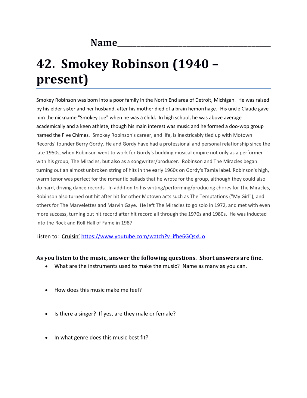 42. Smokey Robinson (1940 Present)