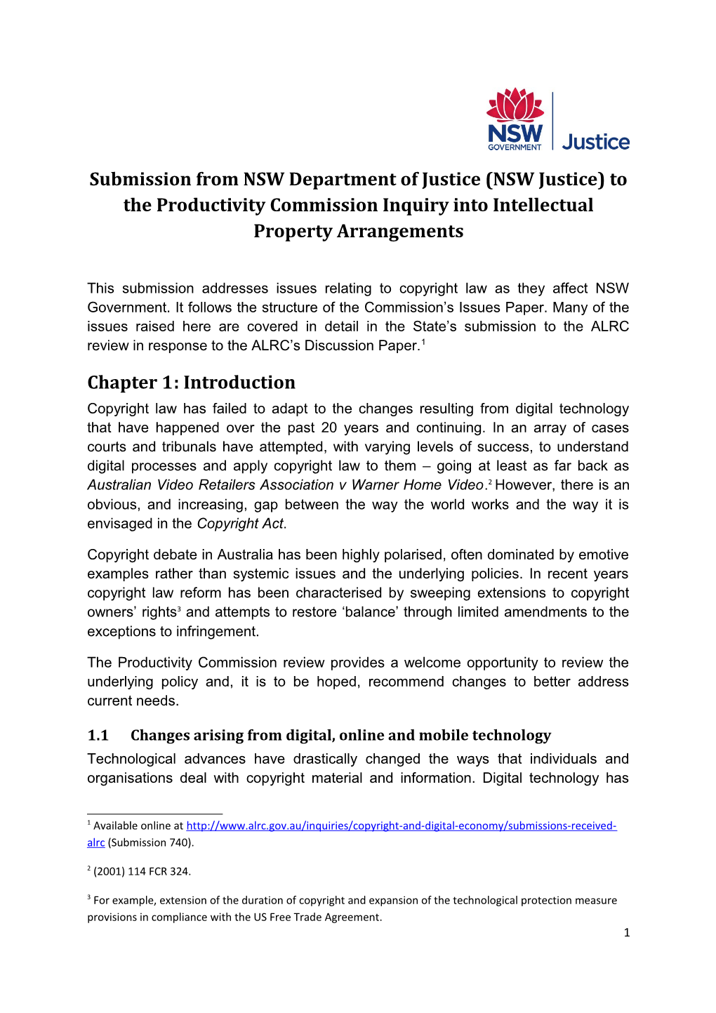 Submission 39 - NSW Department of Justice - Intellectual Property Arrangments - Public Inquiry