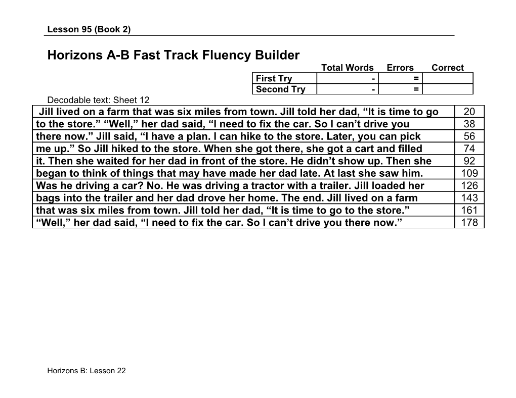 Horizons A-B Fast Track Fluency Builder