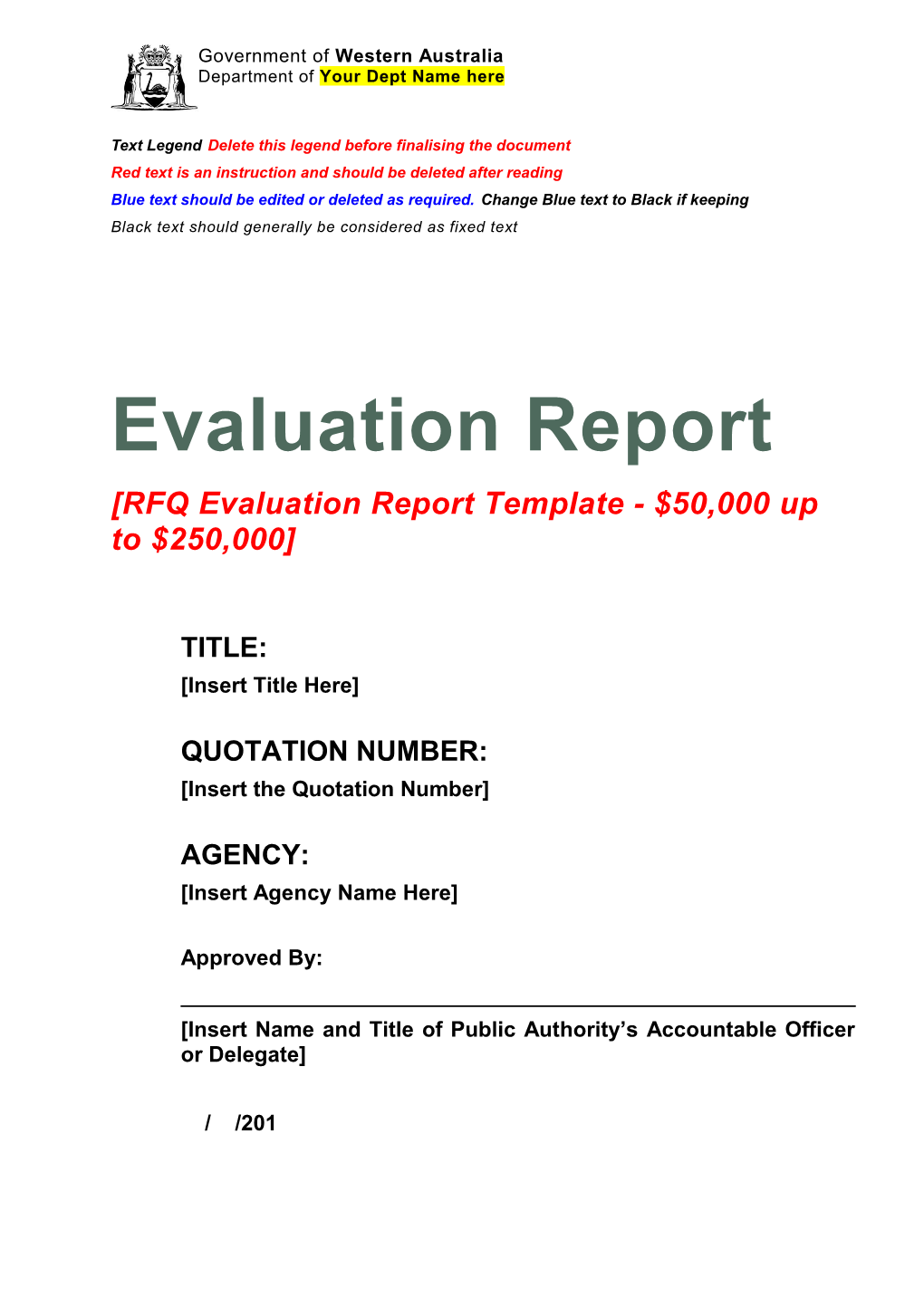 RFQ Evaluation Report