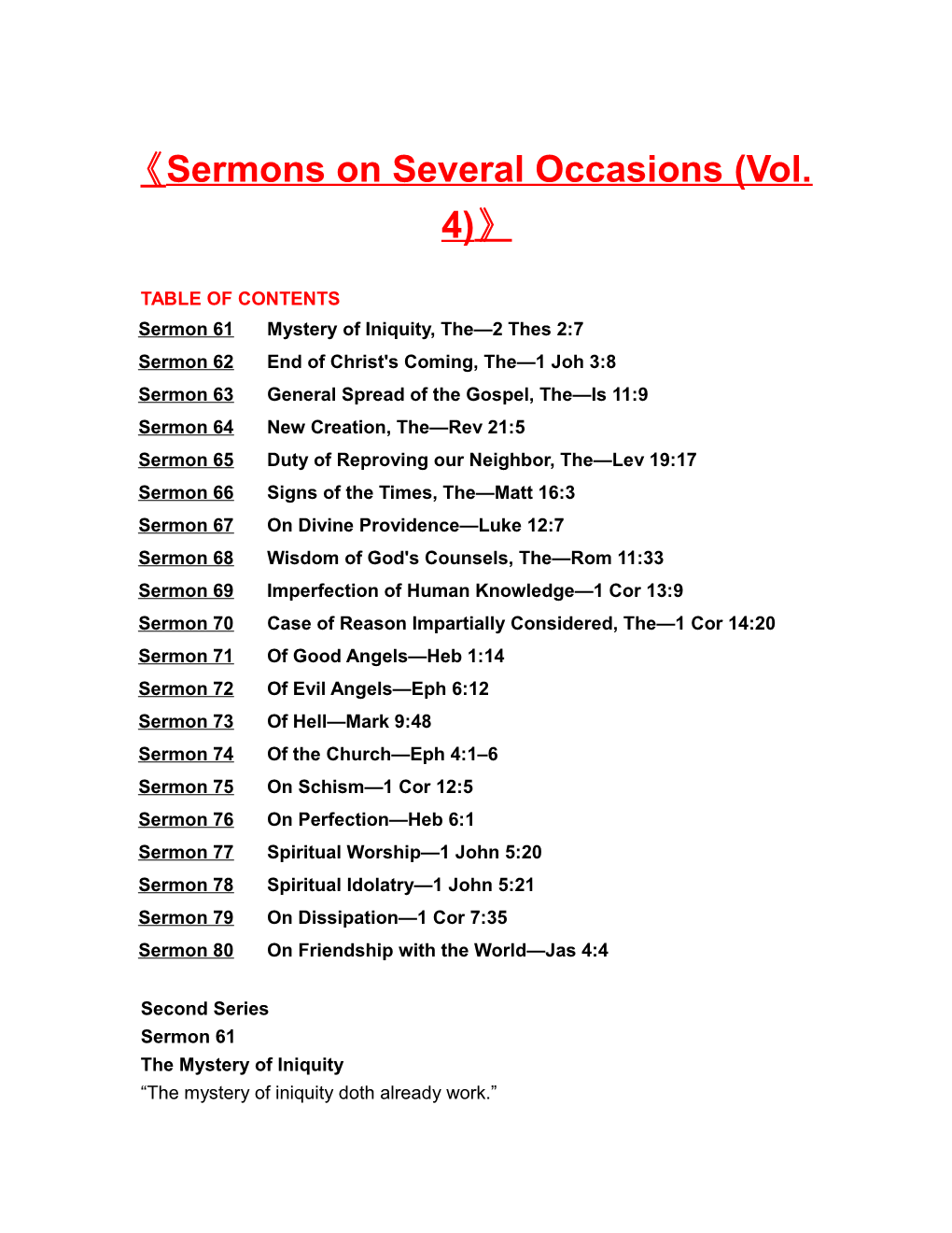 Sermons on Several Occasions (Vol. 4)