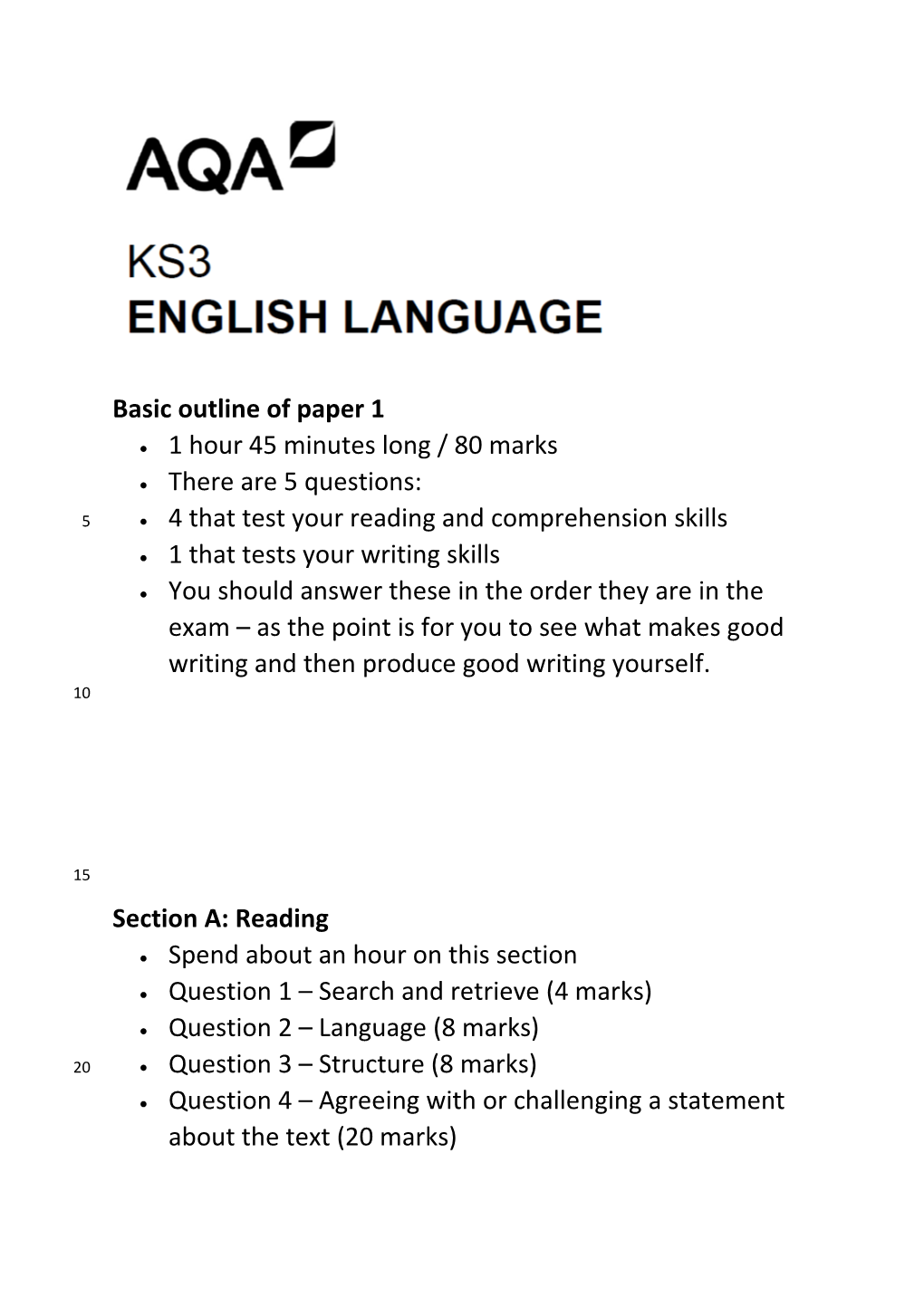 Basic Outline of Paper 1