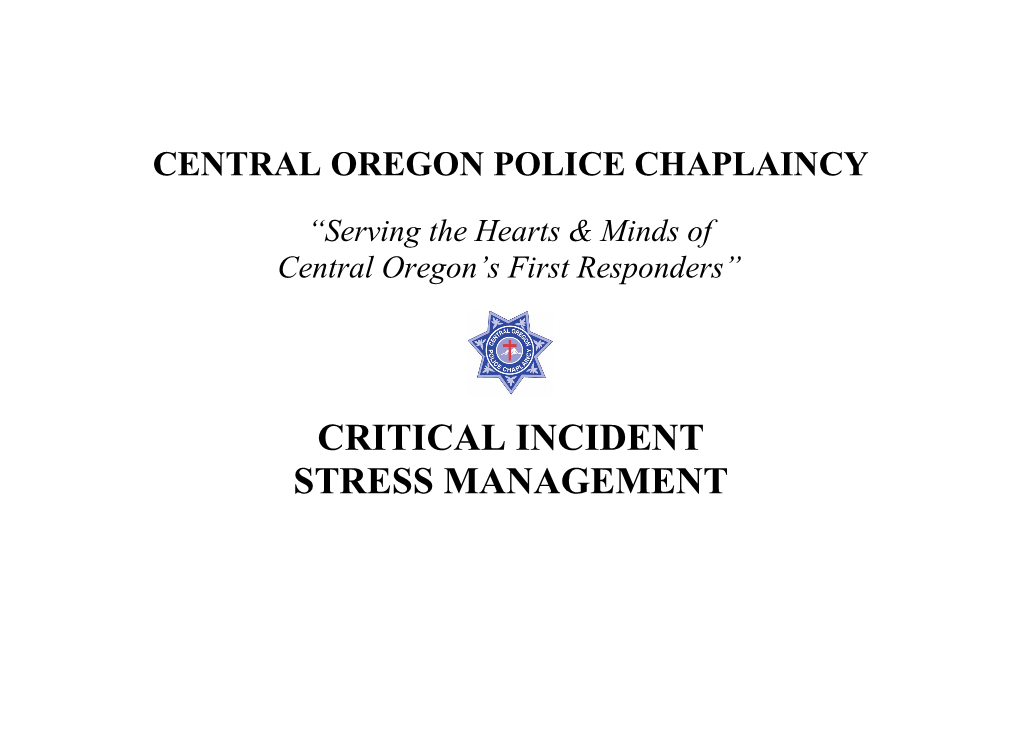 Central Oregon Police Chaplaincy