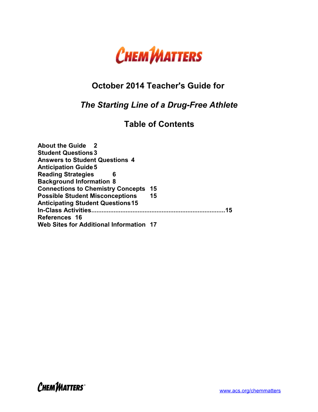 The Starting Line of a Drug-Free Athlete