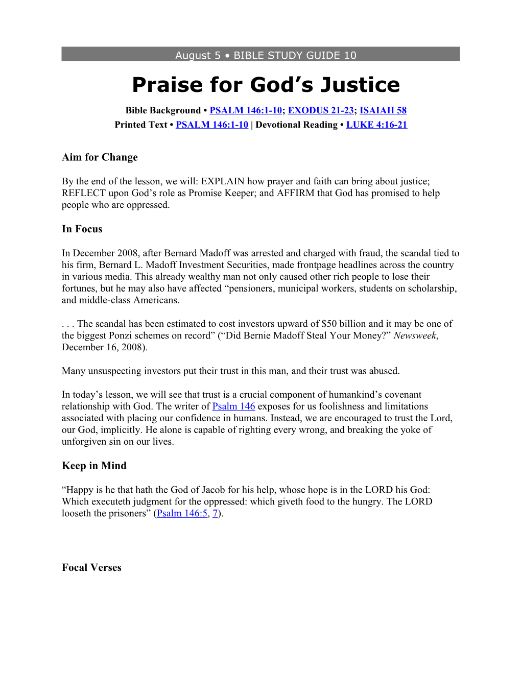Praise for God S Justice