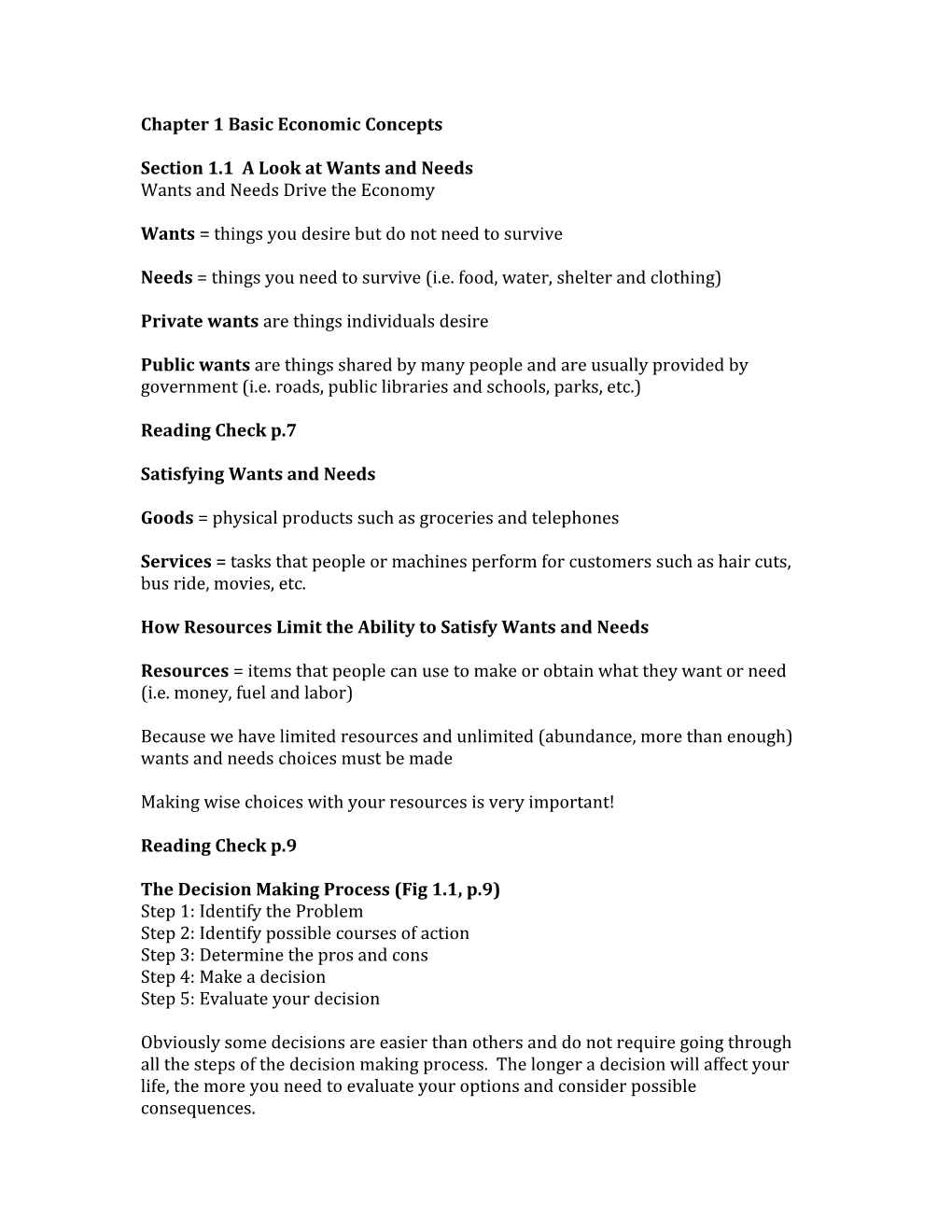 Chapter 1 Basic Economic Concepts