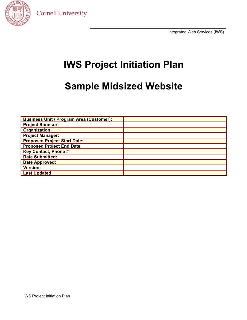 Project Initiation Plan