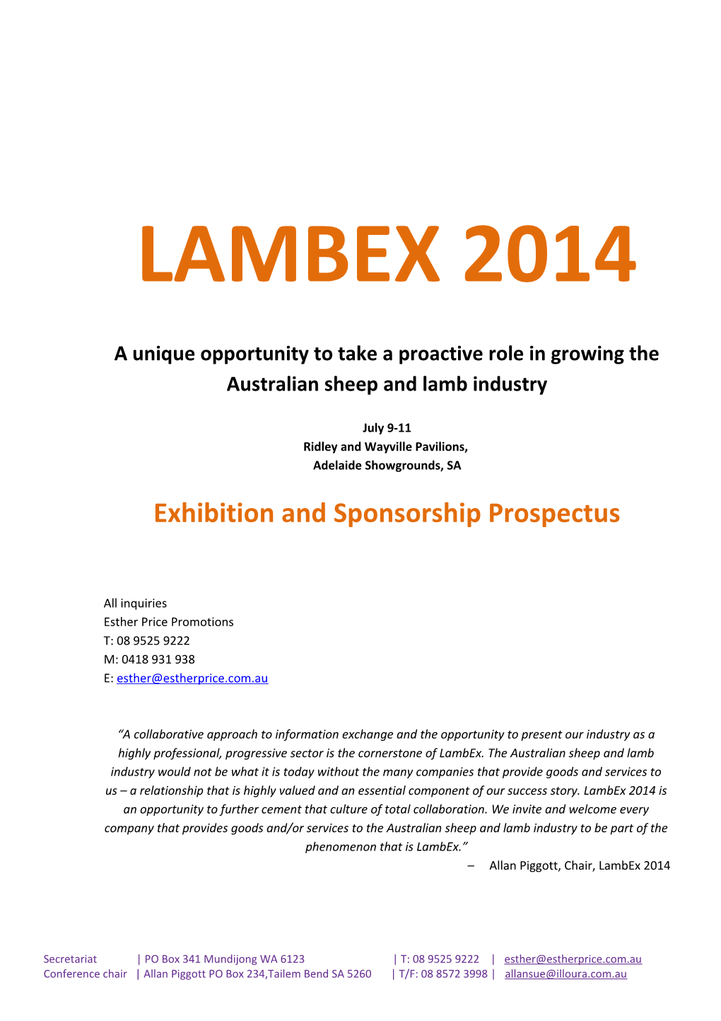 A Unique Opportunity to Take a Proactive Role in Growing the Australian Sheep and Lamb