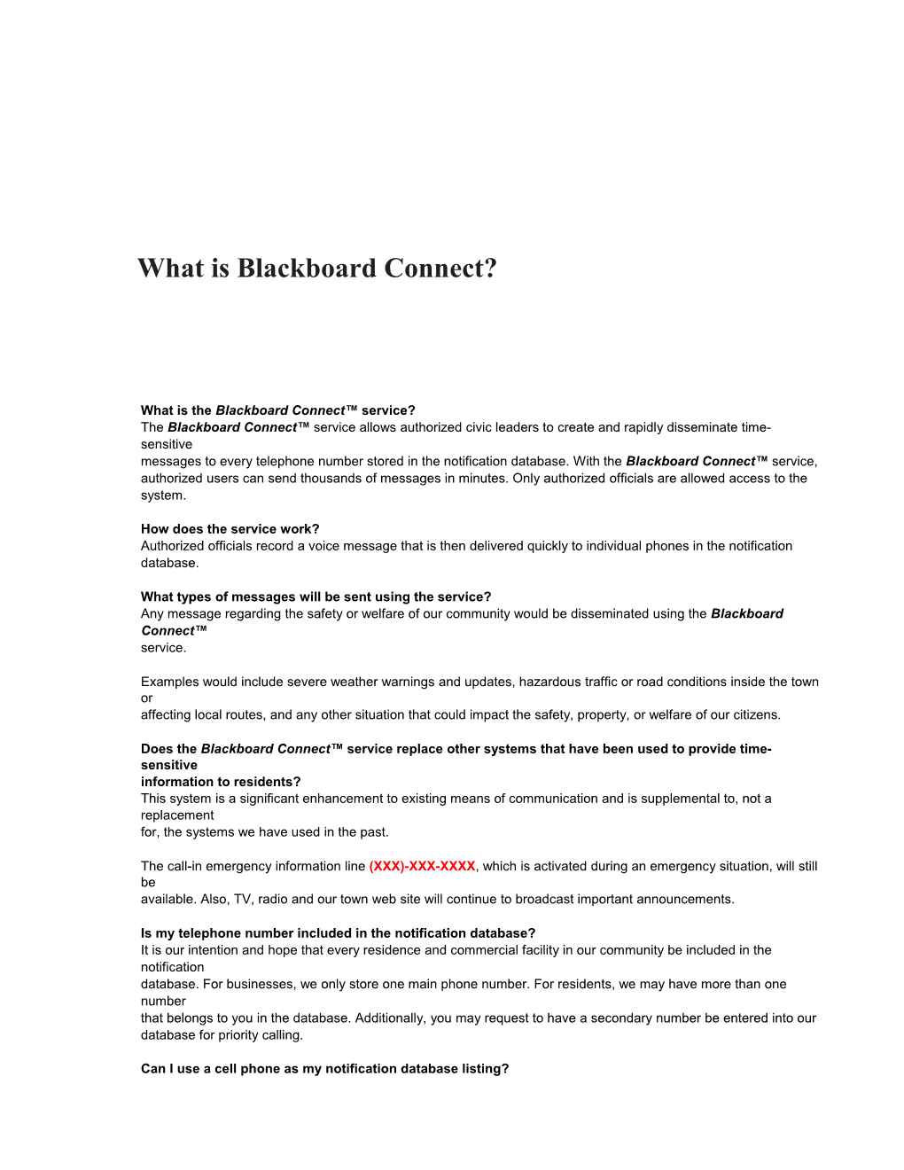 What Is the Blackboard Connect Service?