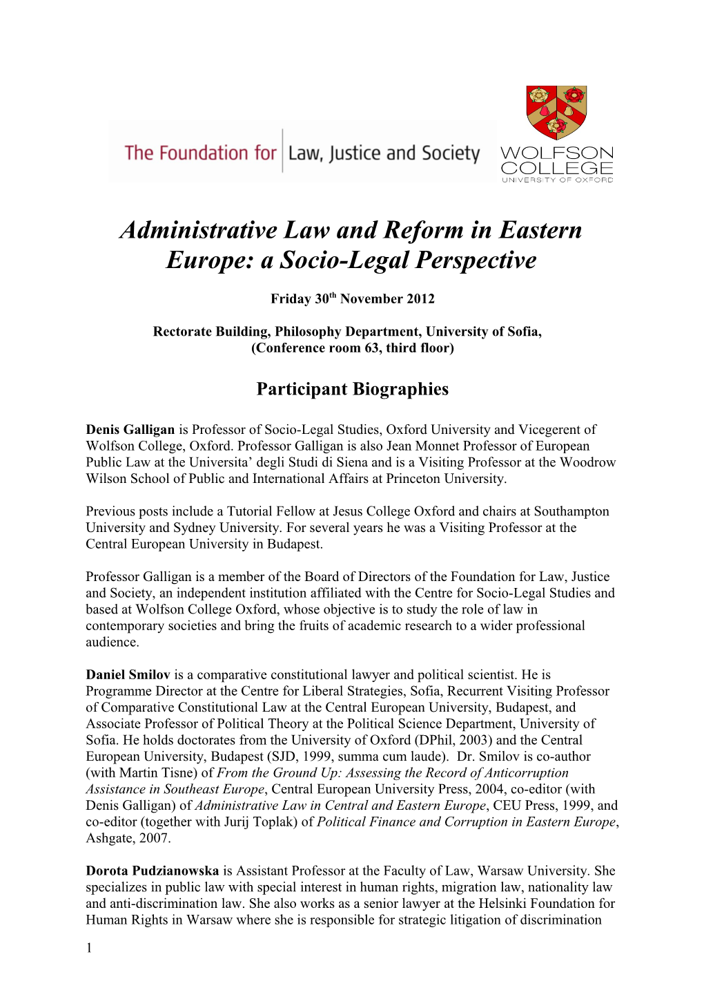 Administrative Law and Reform in Eastern Europe: a Socio-Legal Perspective