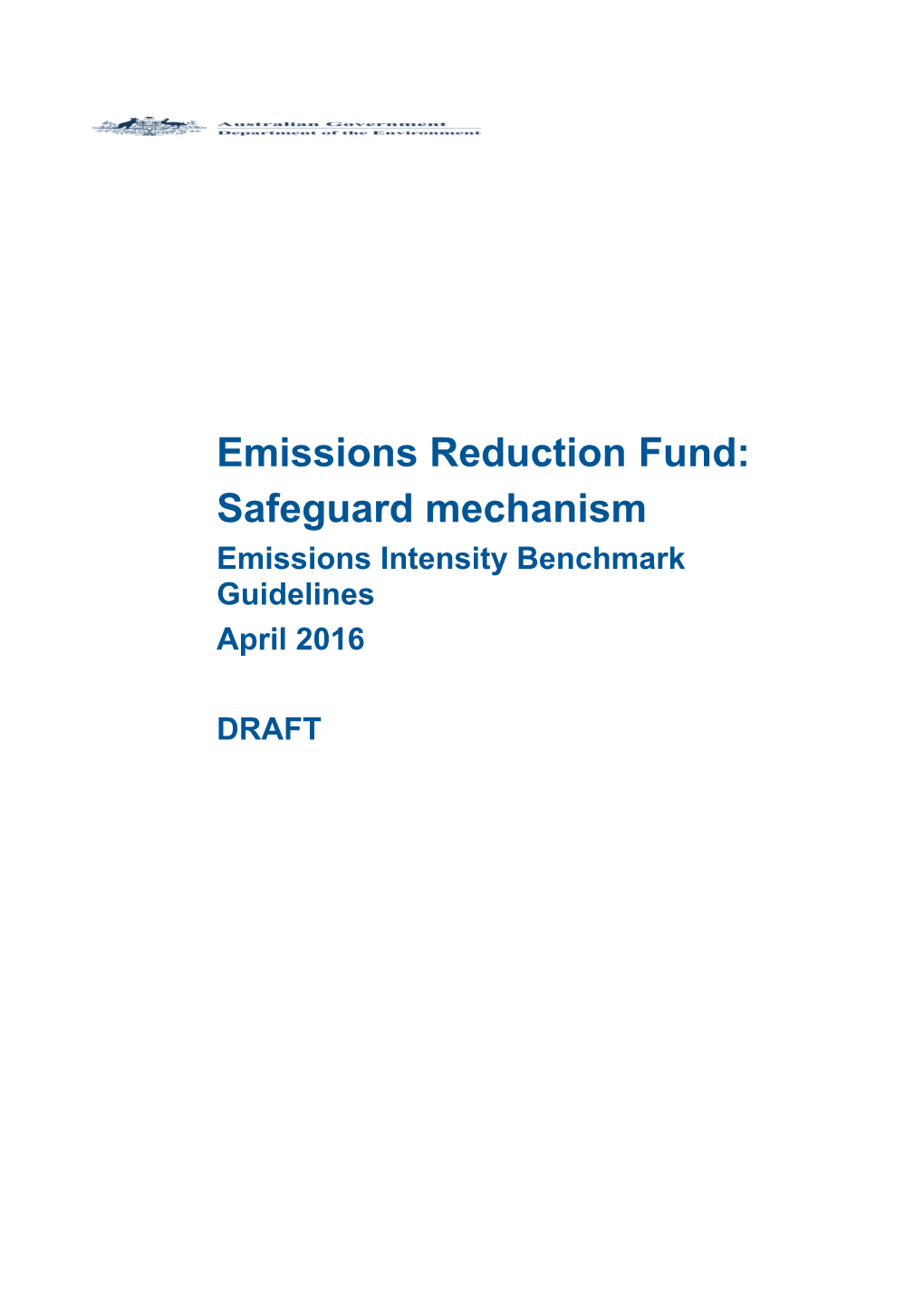 Emissions Intensity Benchmark Guidelines