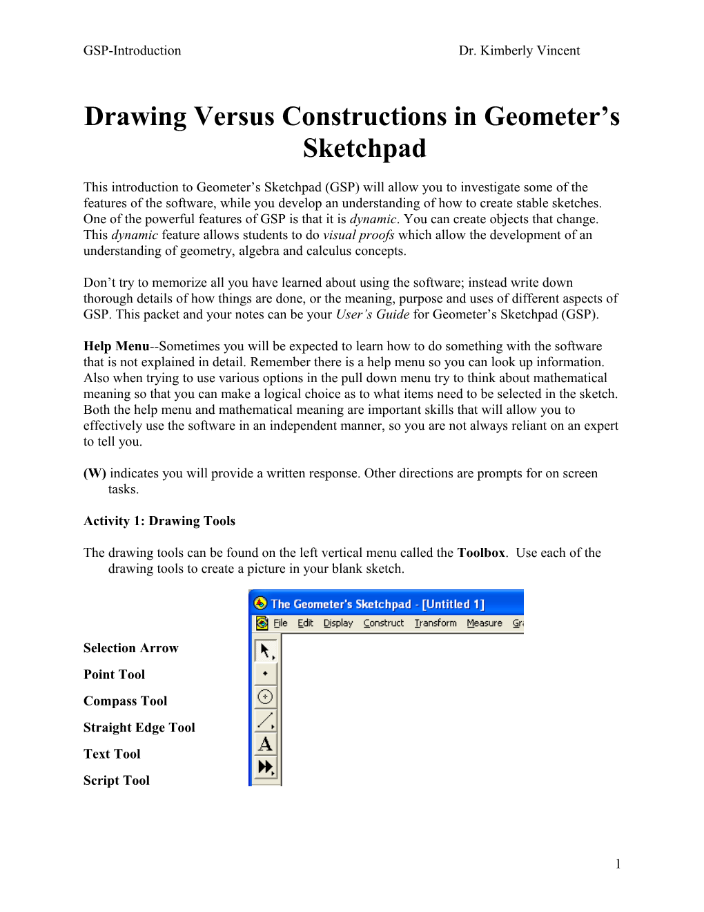 Drawing Versus Constructions in Geometer S Sketchpad