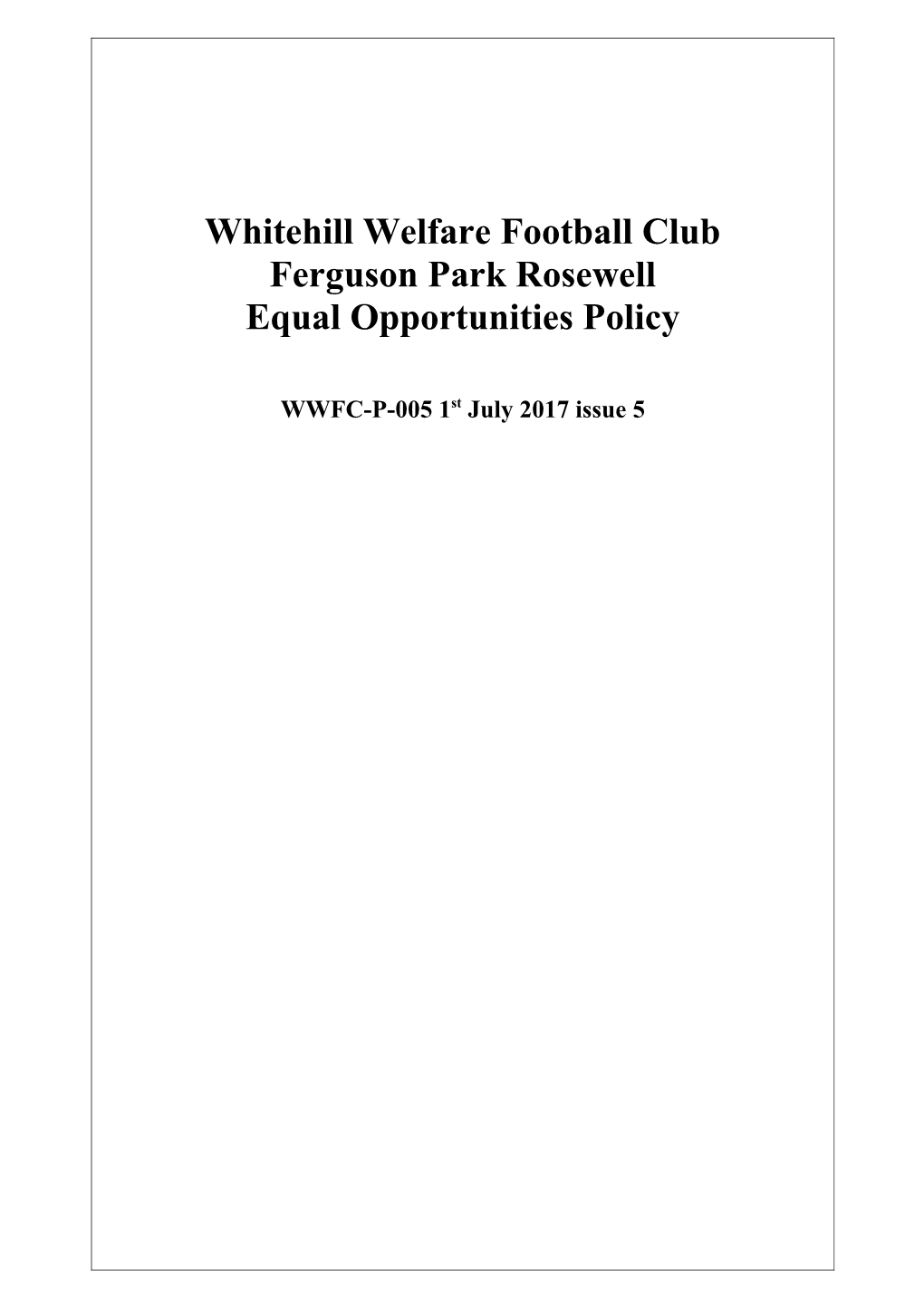 Whitehill Welfare Football Club