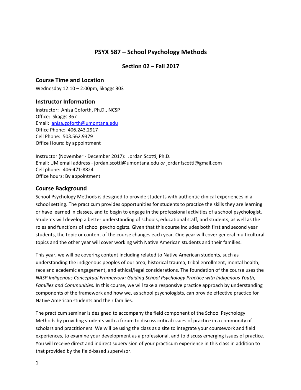 PSYX 587 School Psychology Methods