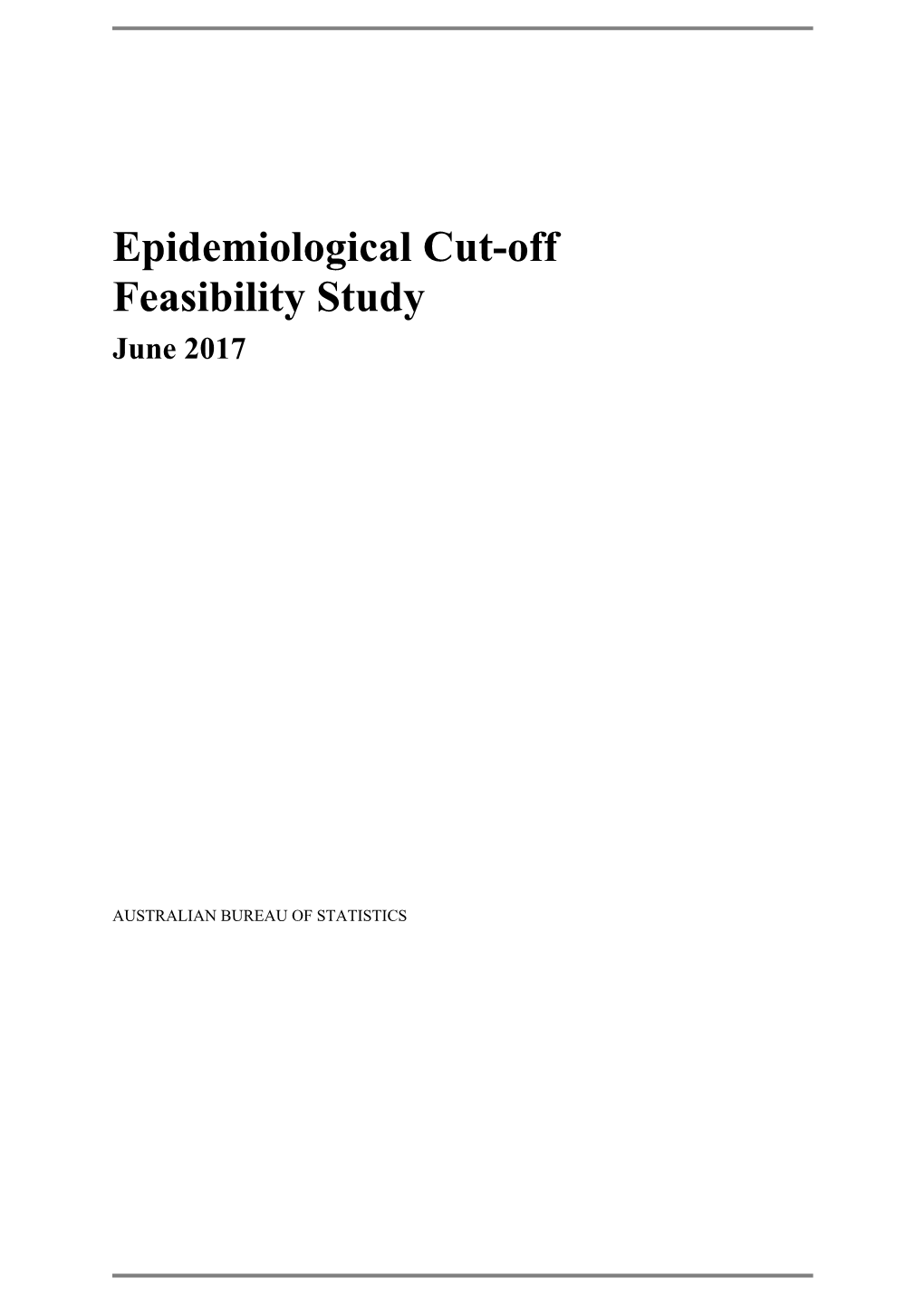 Epidemiological Cut-Off Feasibility Study, 2017