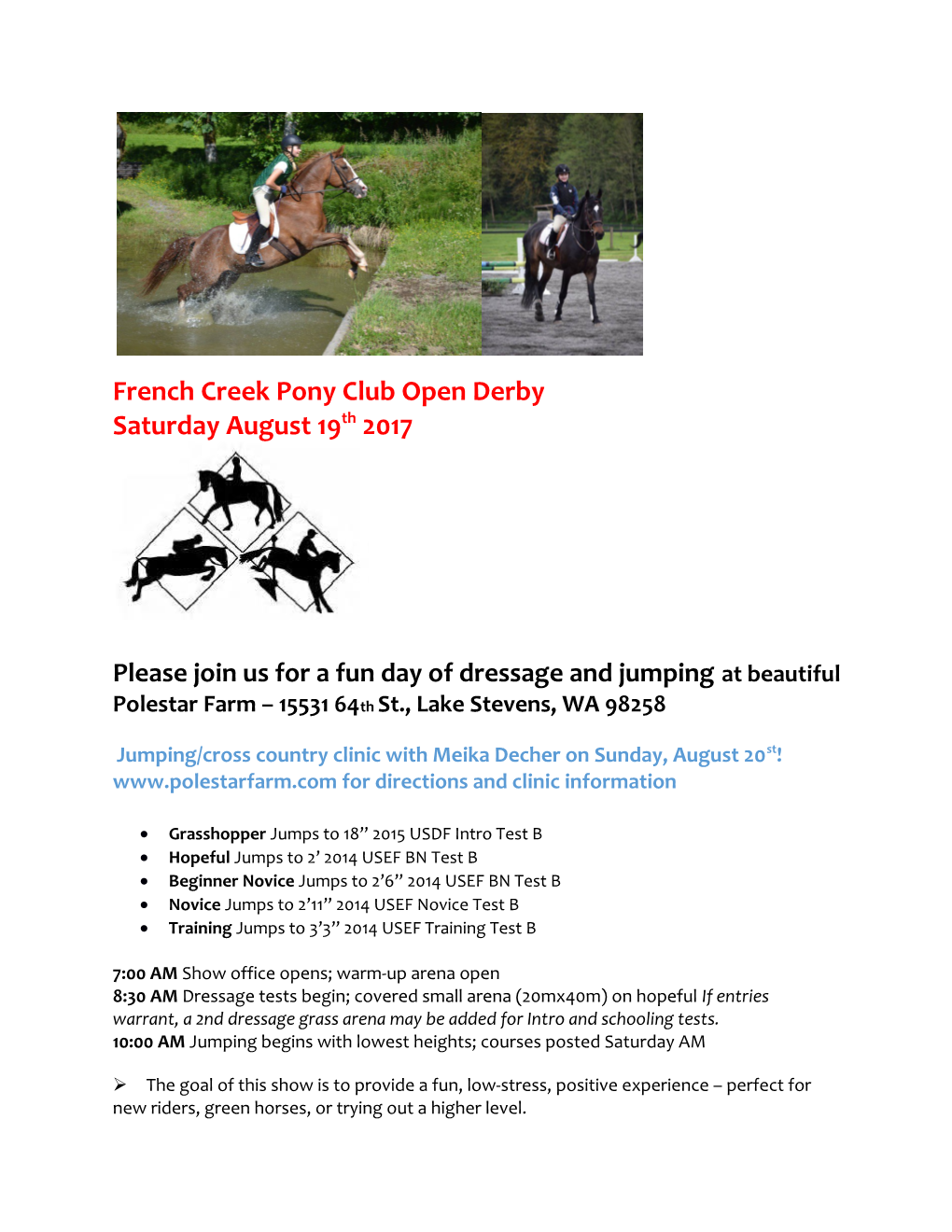 French Creek Pony Club Open Derby