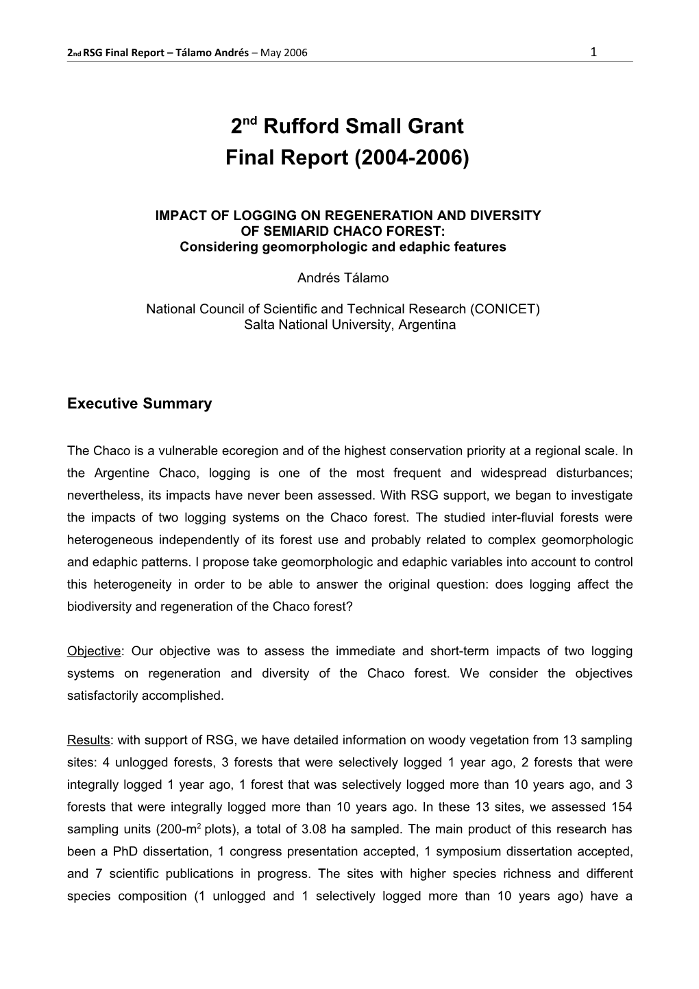 Impact of Logging on Regeneration and Diversity