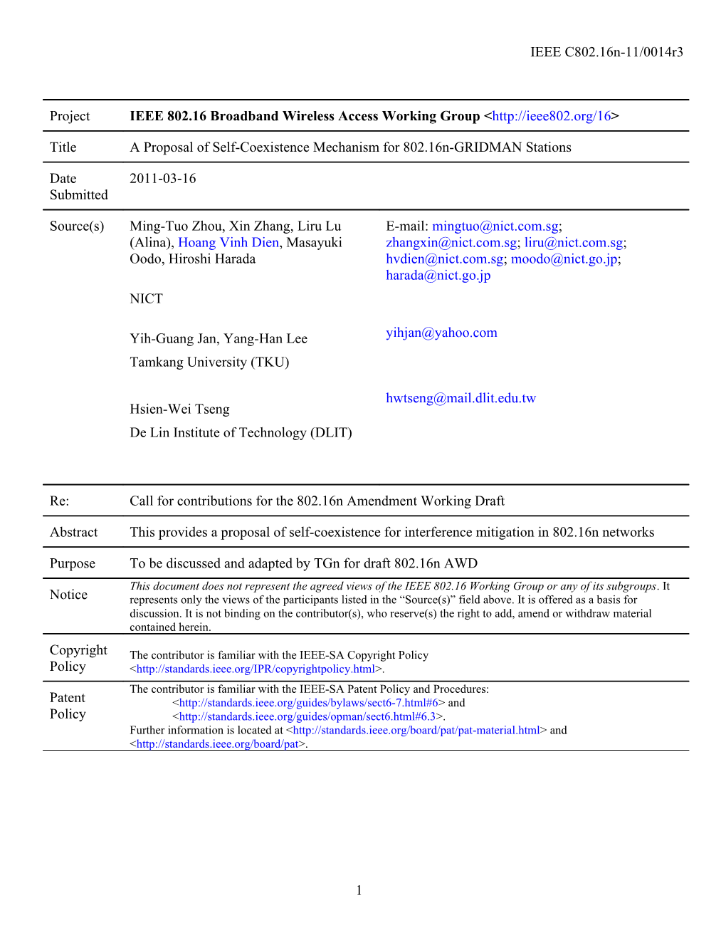 A Proposal of Self-Coexistence Mechanismfor 802.16N-Gridmanstations