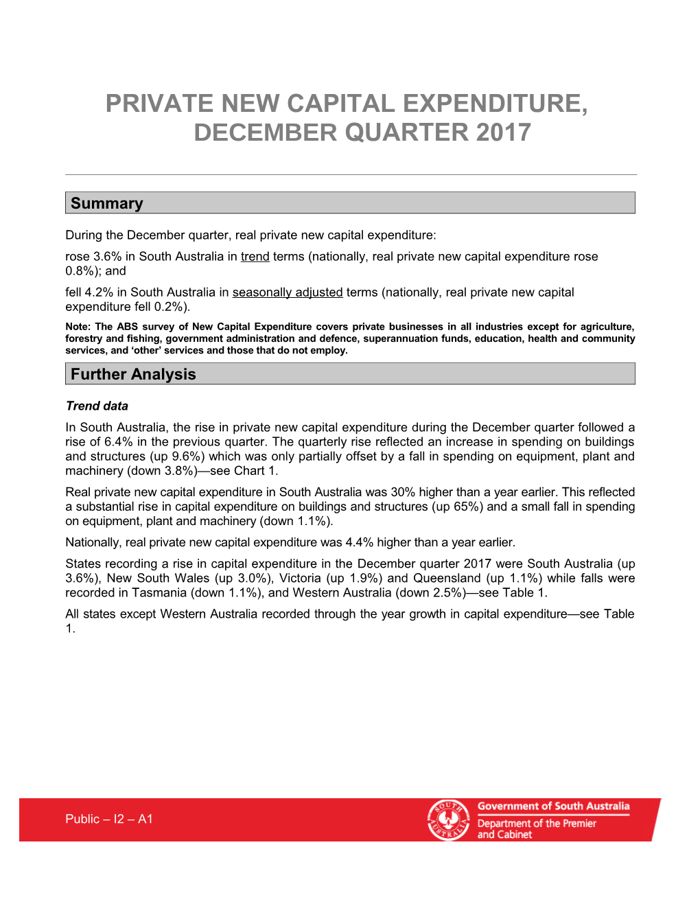 PRIVATE NEW CAPITAL EXPENDITURE,Decemberquarter2017