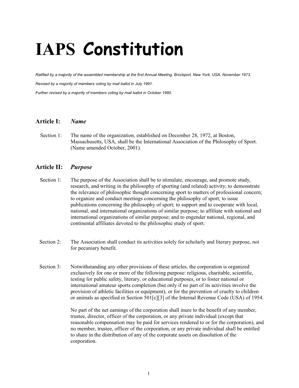 PSSS IAPS Constitution