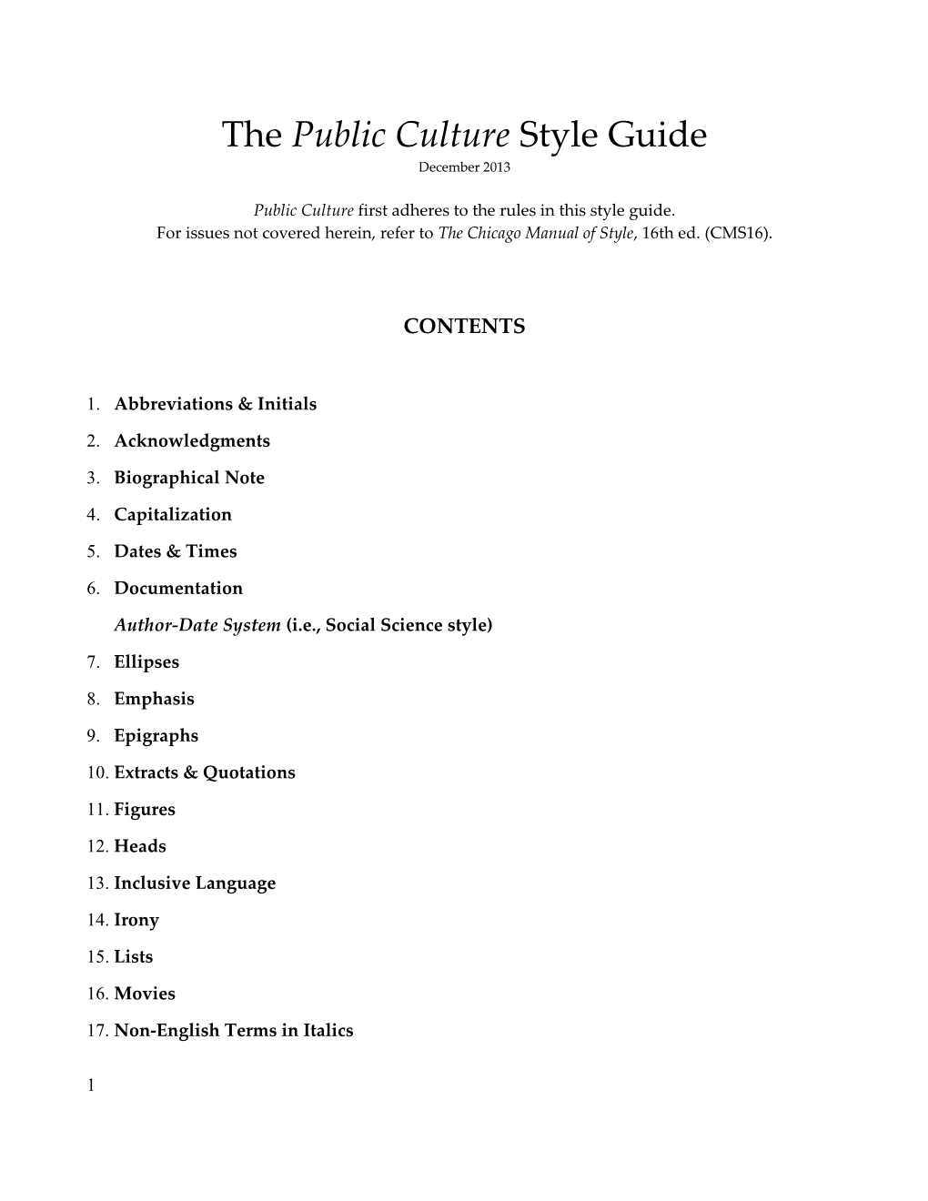 The Public Culturestyle Guide