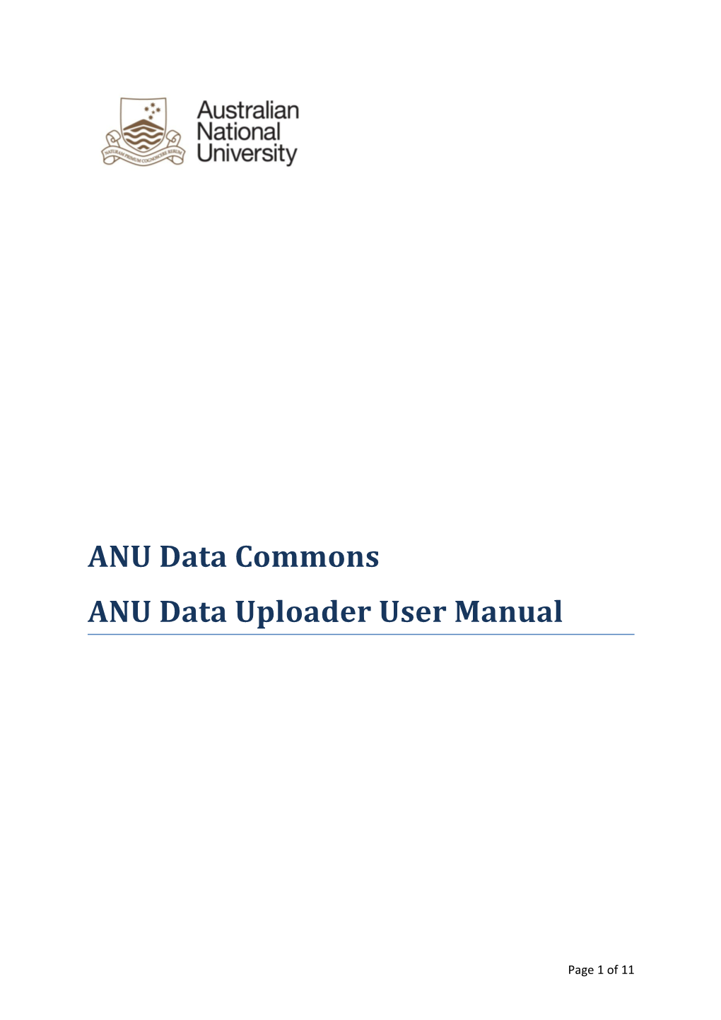 ANU Data Uploader User Manual